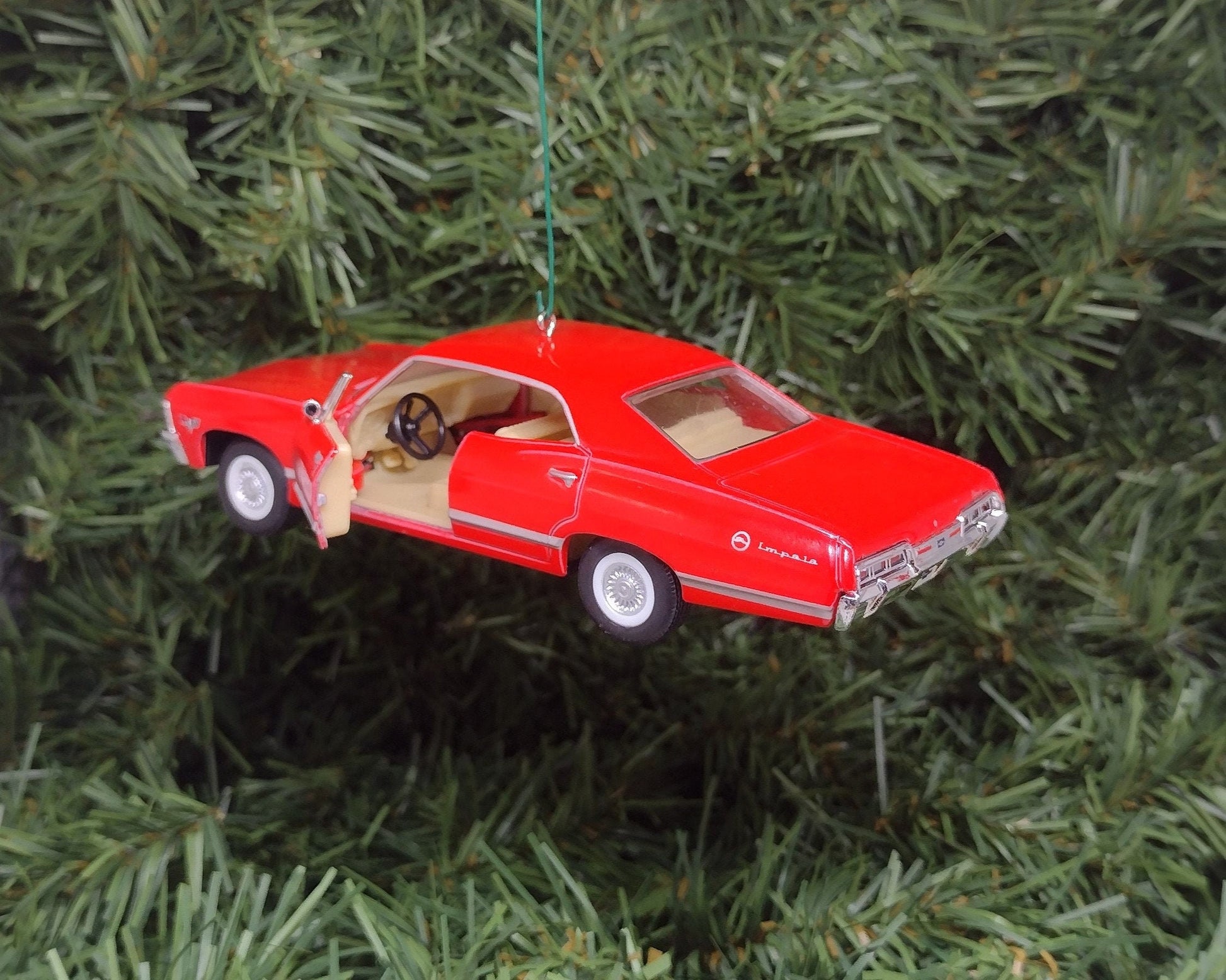 Chevy Impala Ornament Christmas Tree Decoration Fun Automotive Xmas Gift Idea 5 inches long 4 door 1967 Chevrolet