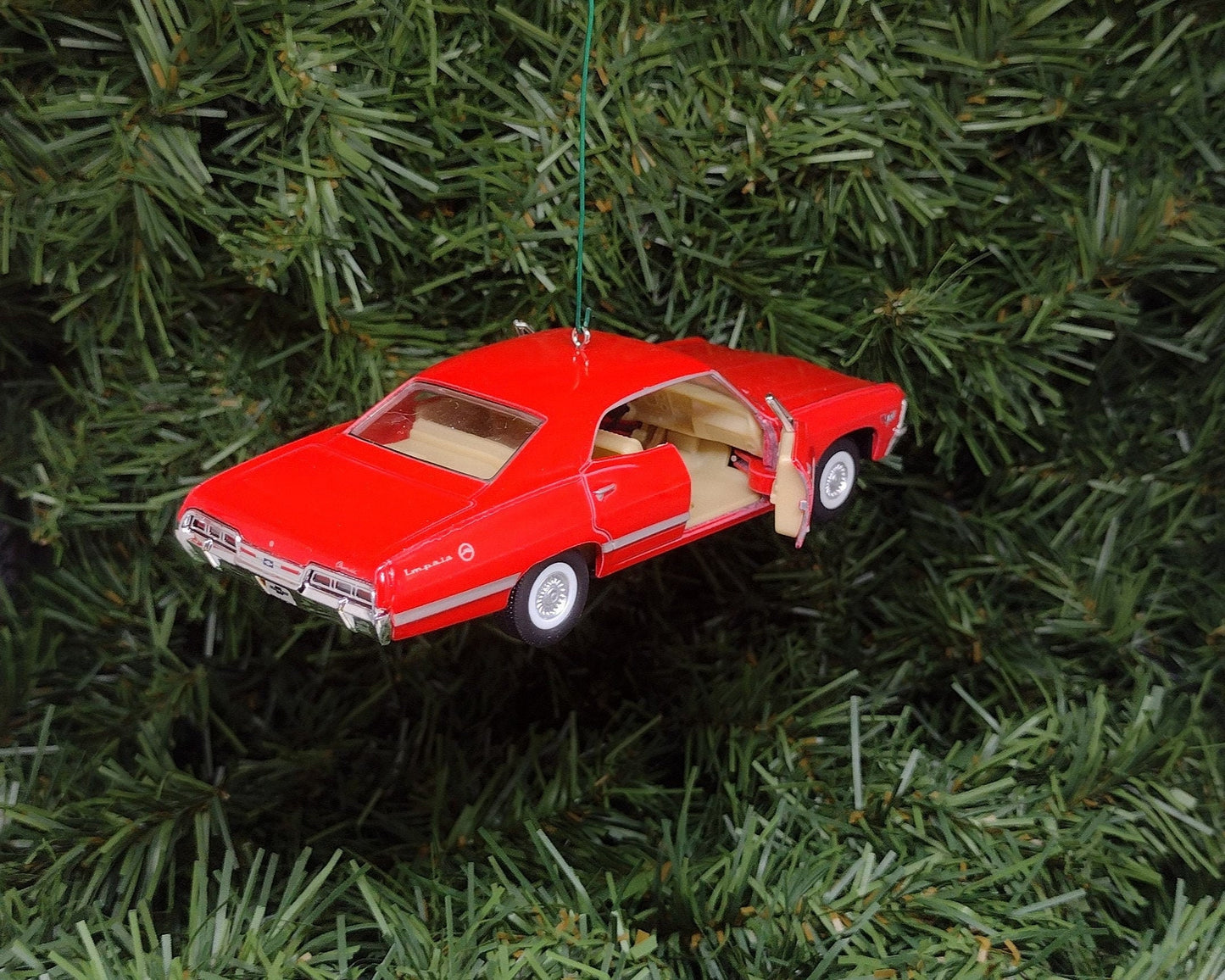 Chevy Impala Ornament Christmas Tree Decoration Fun Automotive Xmas Gift Idea 5 inches long 4 door 1967 Chevrolet