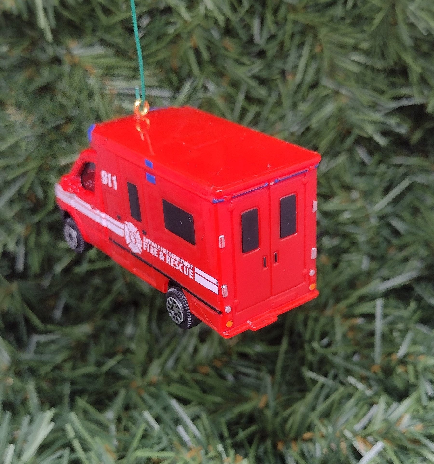 Ambulance Ornament Christmas tree decoration fun automotive gift for car enthusiast or man cave tree First Responder EMT