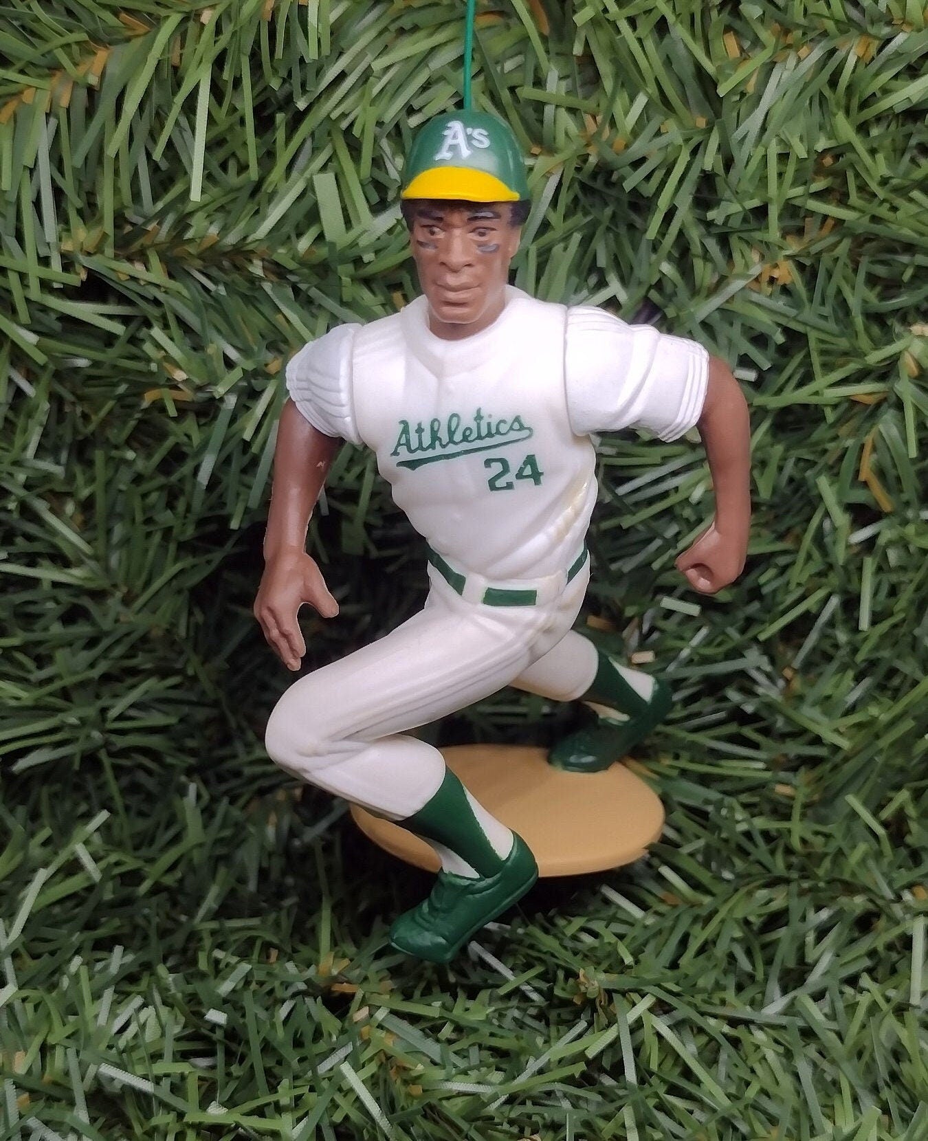 Rickey Henderson OAKLAND ATHLETICS A&#39;s Christmas tree ornament MLB baseball xmas figure unique gift idea