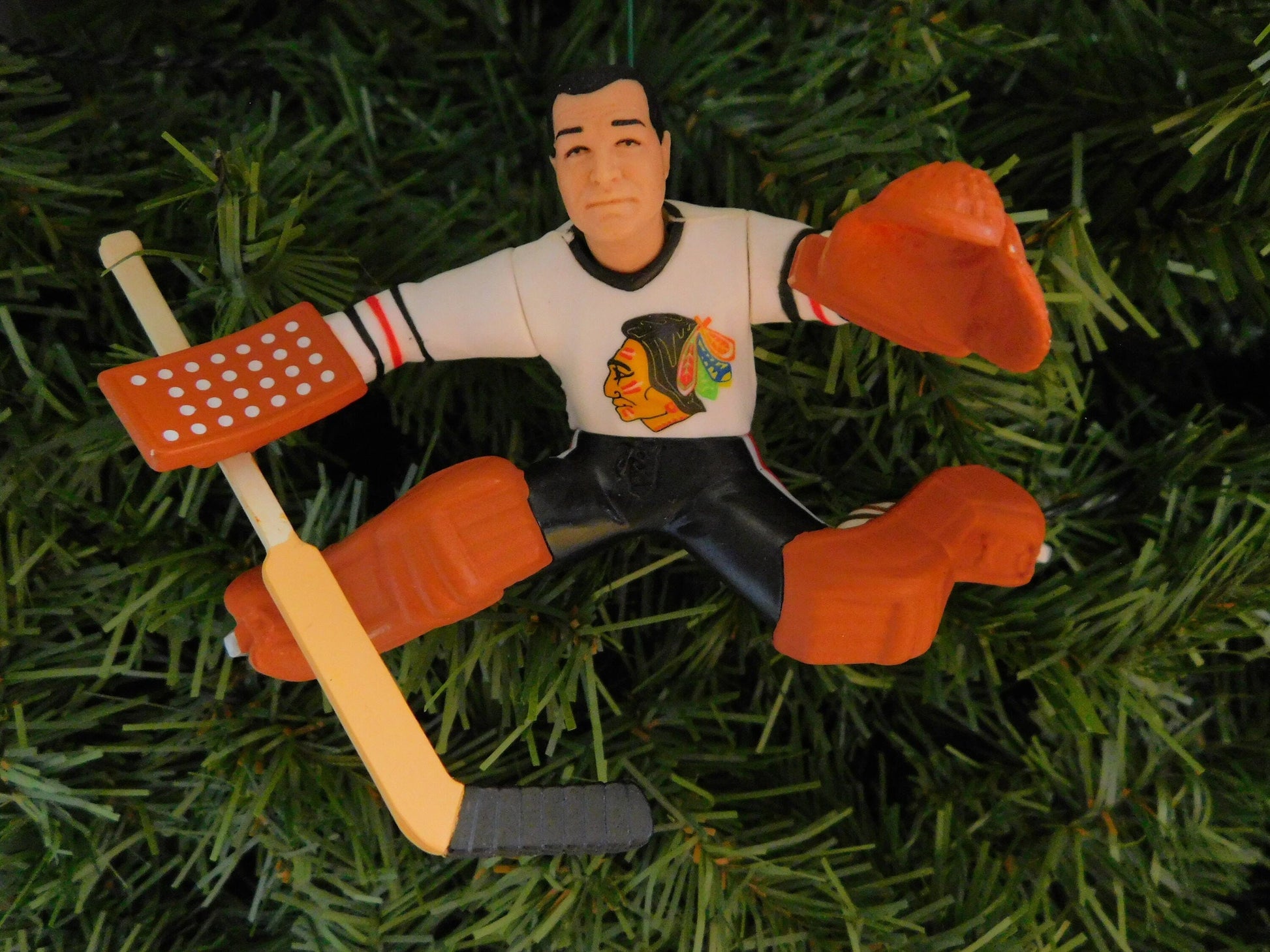 Glenn Hall CHICAGO BLACKHAWKS Christmas tree ornament xmas NHL hockey figure