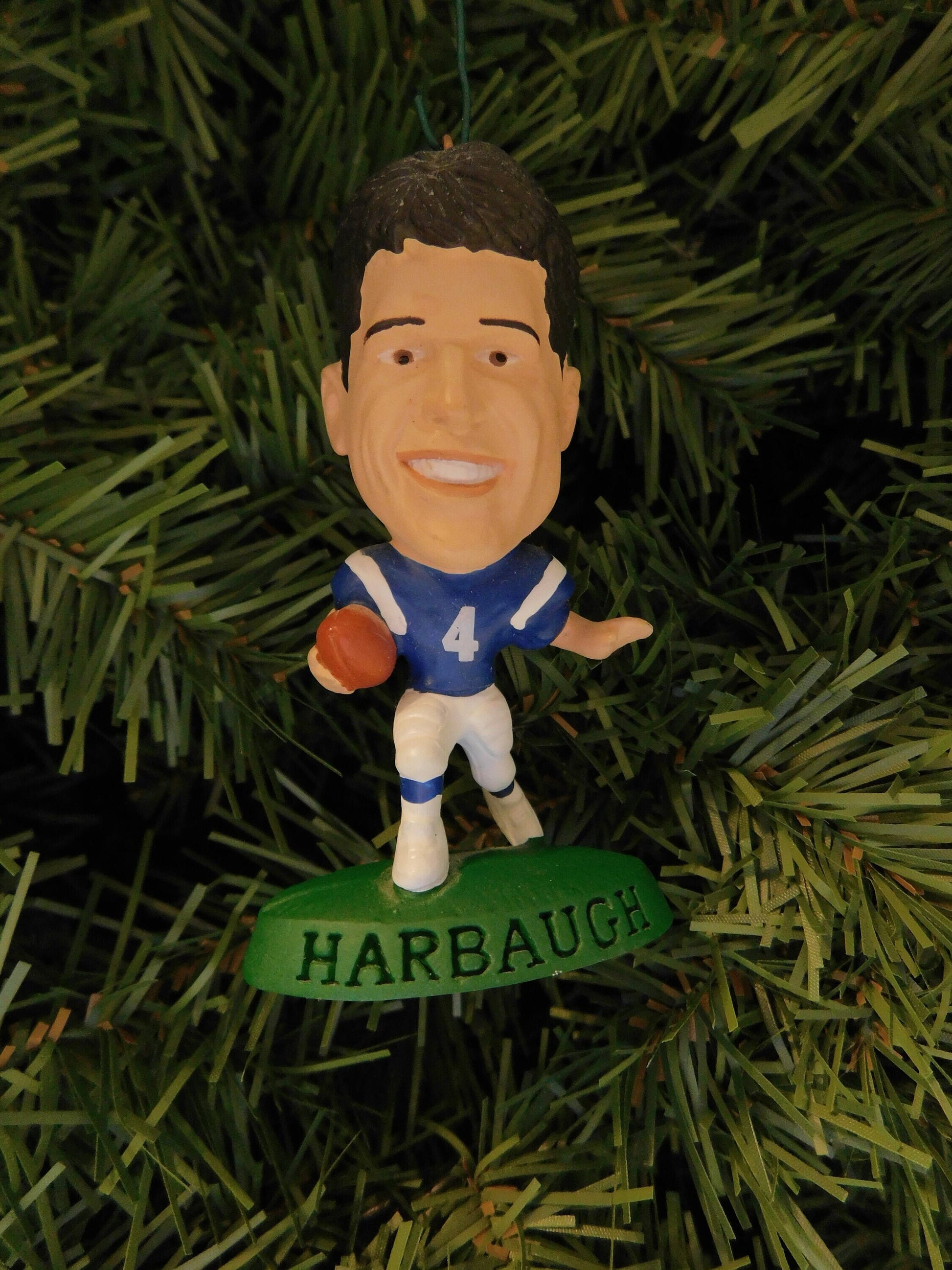 INDIANAPOLIS COLTS Christmas tree ornaments Marshall Faulk/Edgerrin James/Jim Harbaugh xmas NFL football figure unique gift idea