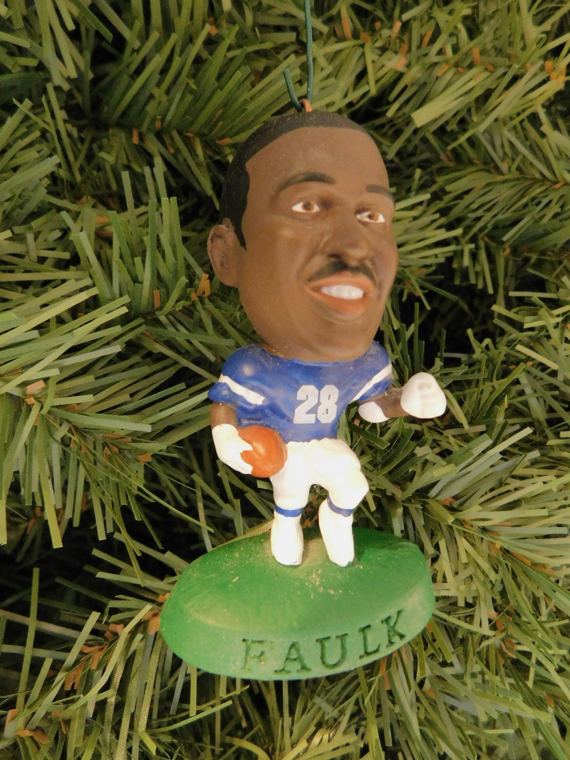 INDIANAPOLIS COLTS Christmas tree ornaments Marshall Faulk/Edgerrin James/Jim Harbaugh xmas NFL football figure unique gift idea