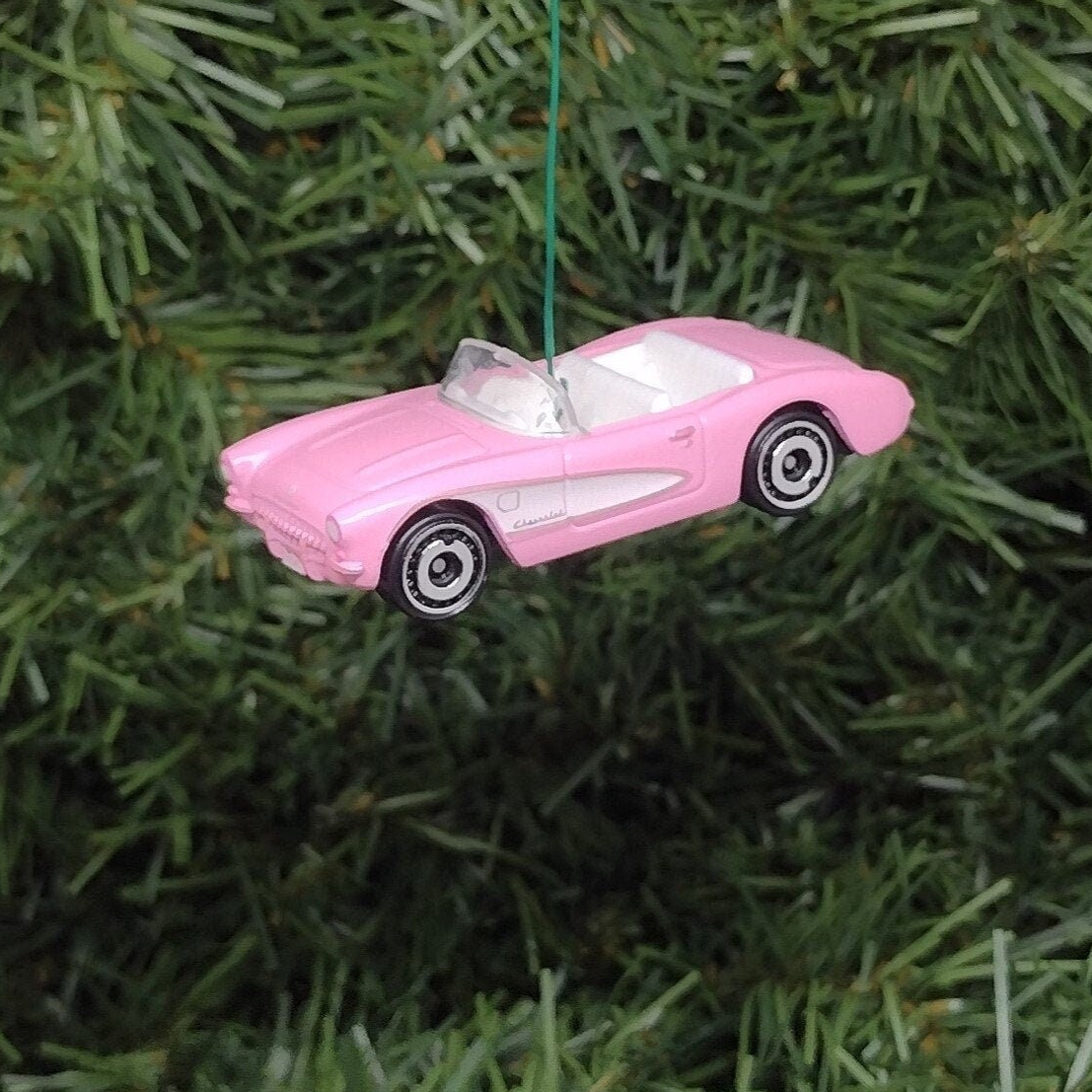 Barbie Corvette Ornament Christmas Gift 2023 Movie Unique Pink Car Xmas Tree Decoration