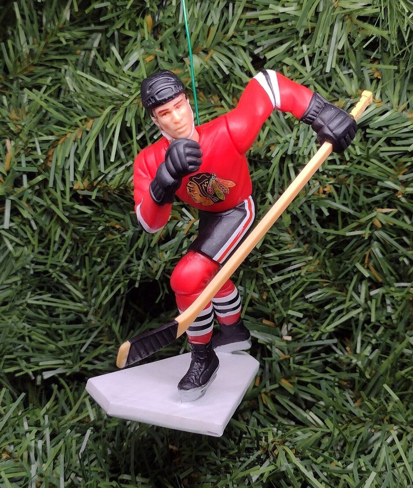 CHICAGO BLACKHAWKS Ornament Chris Chelios Jeremy Roenick Christmas Tree Decoration NHL Hockey Unique Gift Idea