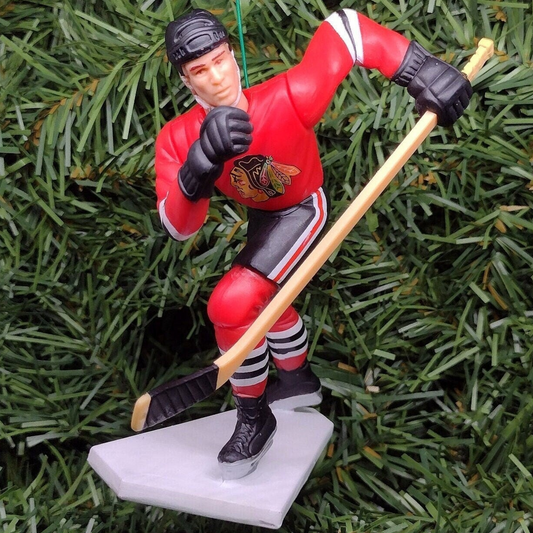 CHICAGO BLACKHAWKS NHL Ornament Chris Chelios Jeremy Roenick Christmas Gift Hockey Figure