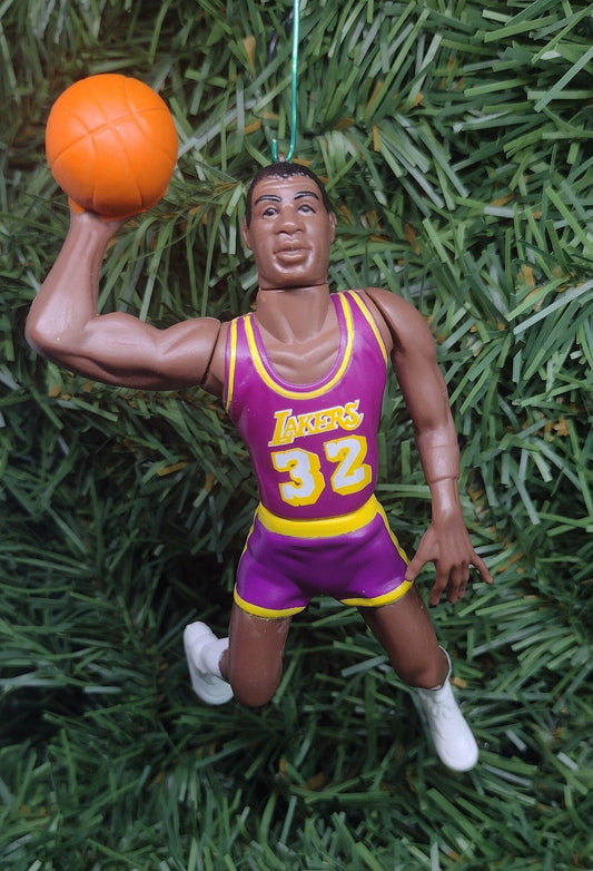 Earvin Magic Johnson LOS ANGELES LAKERS Christmas tree ornament xmas nba basketball figure unique gift idea