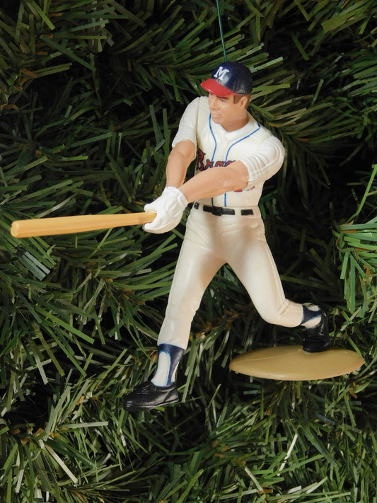 ATLANTA/MILWAUKEE BRAVES ornament Eddie Mathews baseball xmas figure unique gift idea