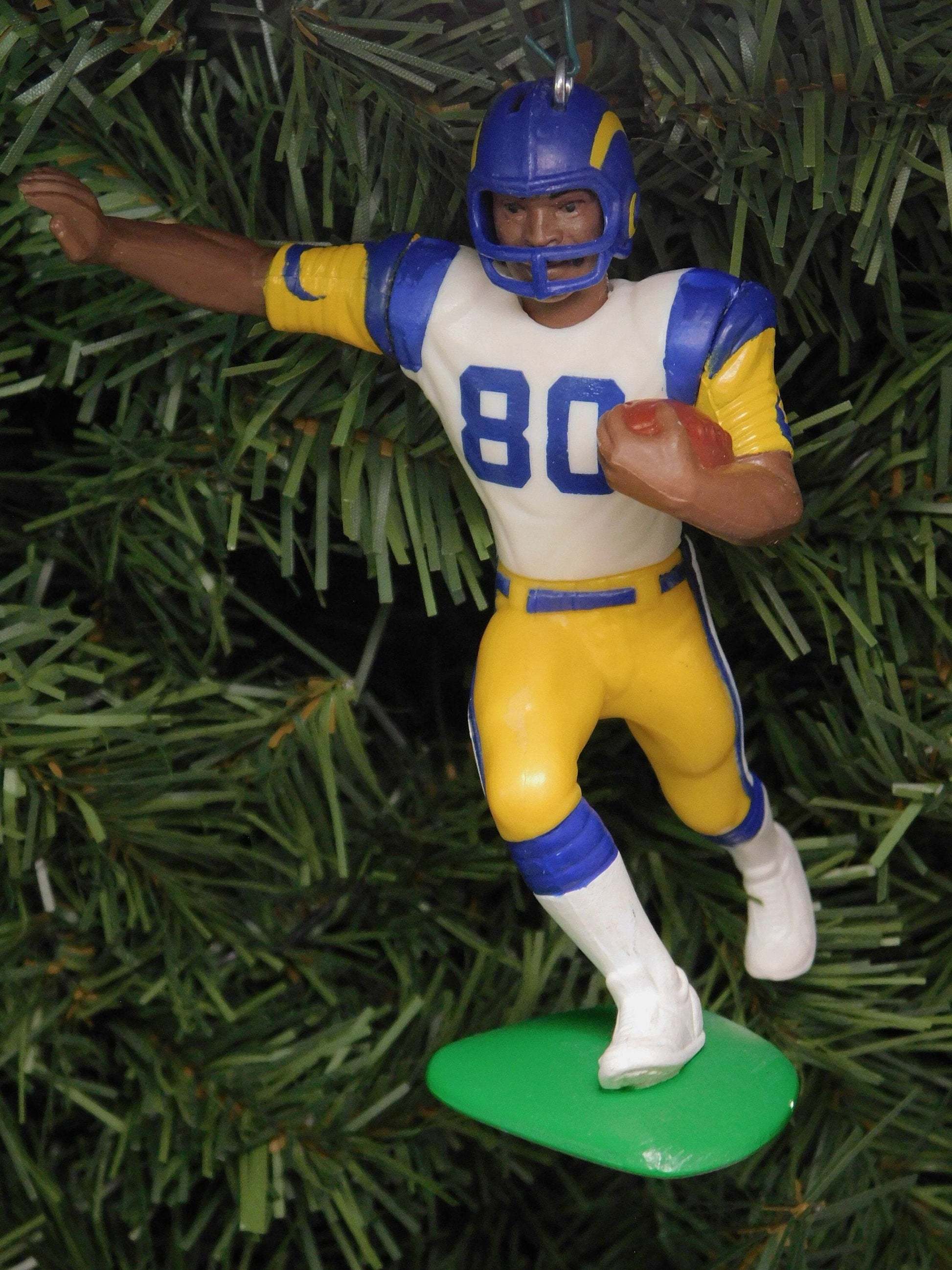 ST LOUIS RAMS ornament Christmas tree decoration Isaac Bruce unique Xmas gift idea nfl football figure Los Angeles