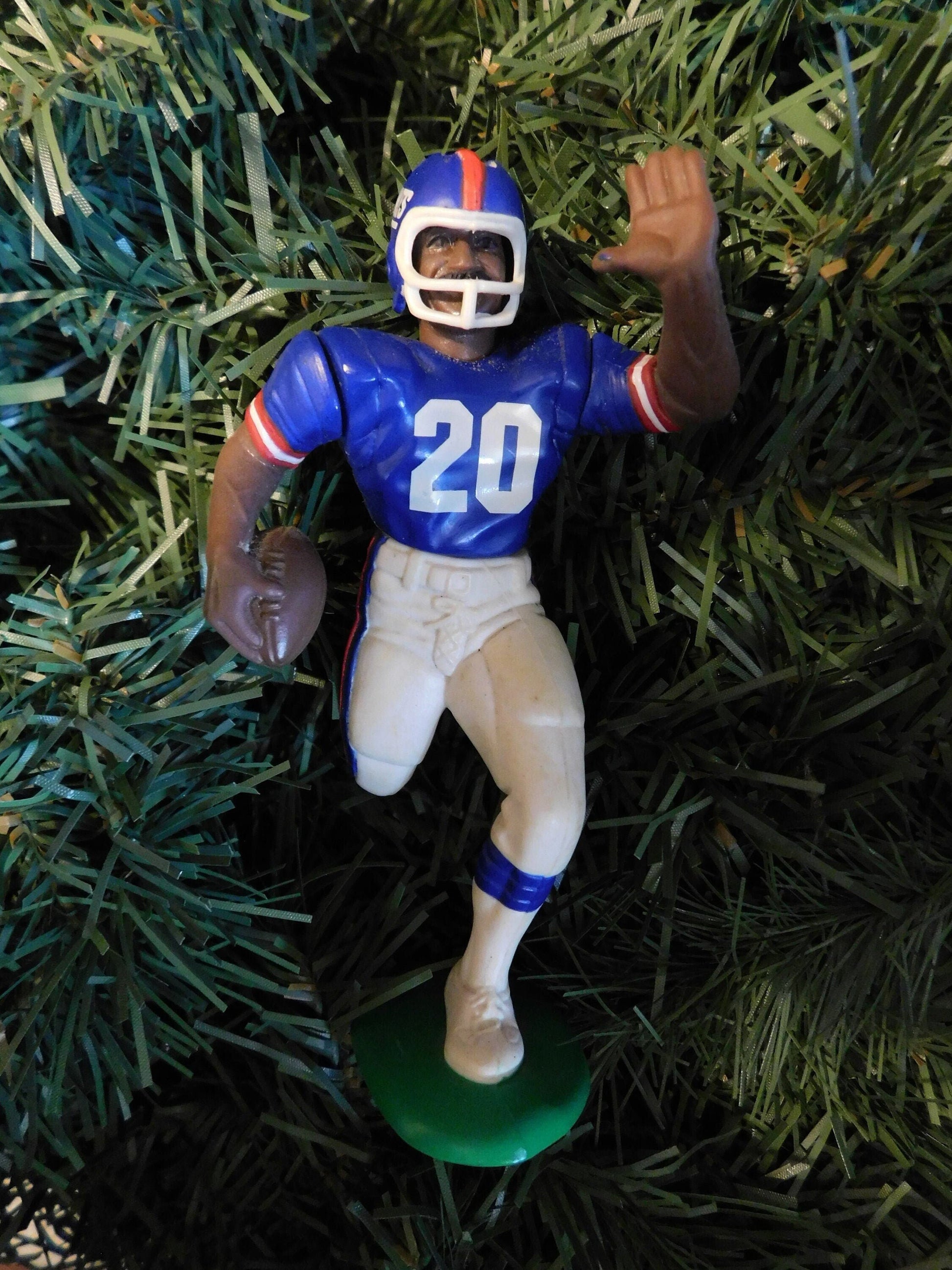 NEW YORK GIANTS ornament Christmas tree decoration Joe Morris unique Xmas gift idea nfl football figure