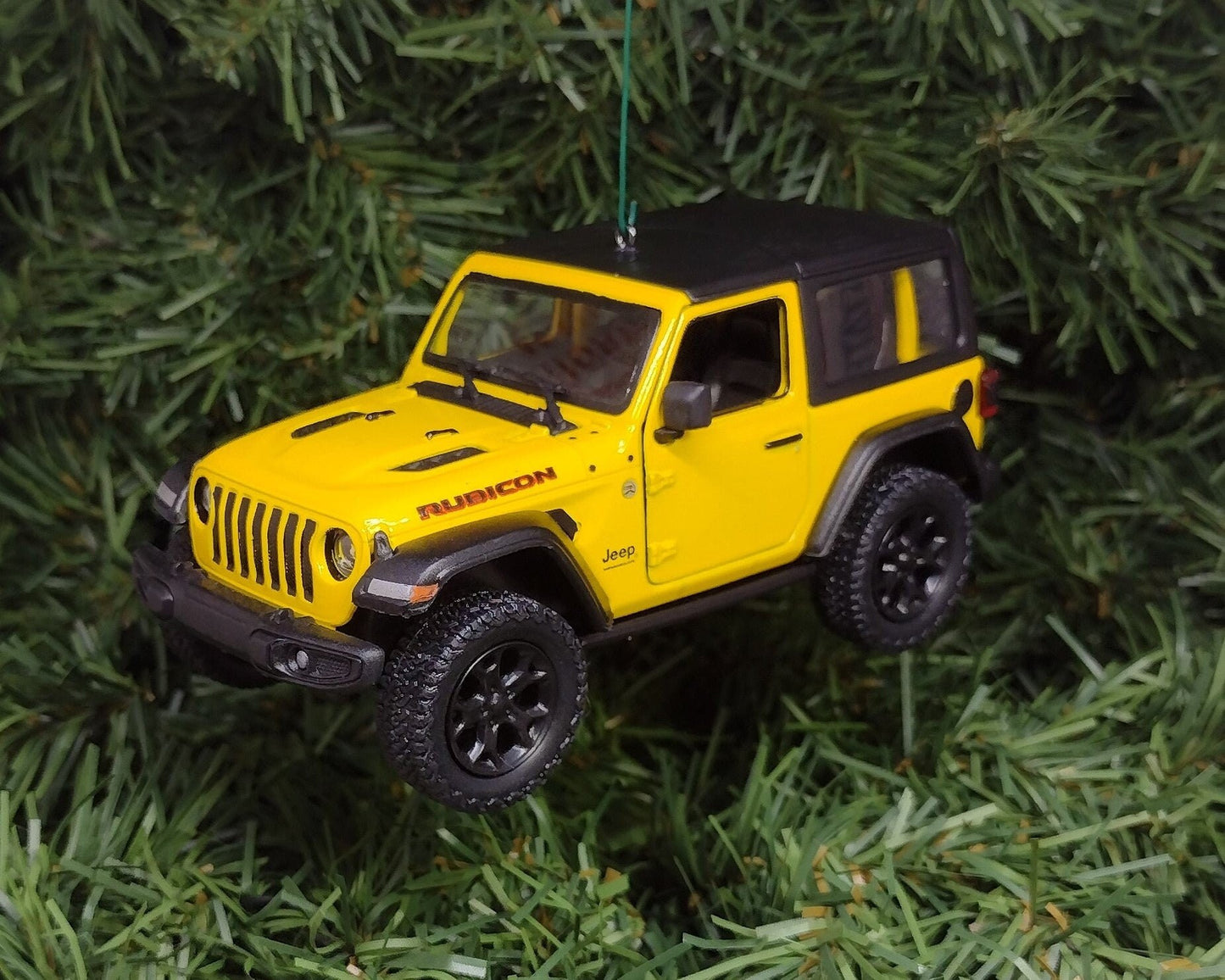 Jeep Wrangler Ornament Christmas Gift Idea Fun Automotive Xmas tree Decoration 5 inches long 2018 yellow