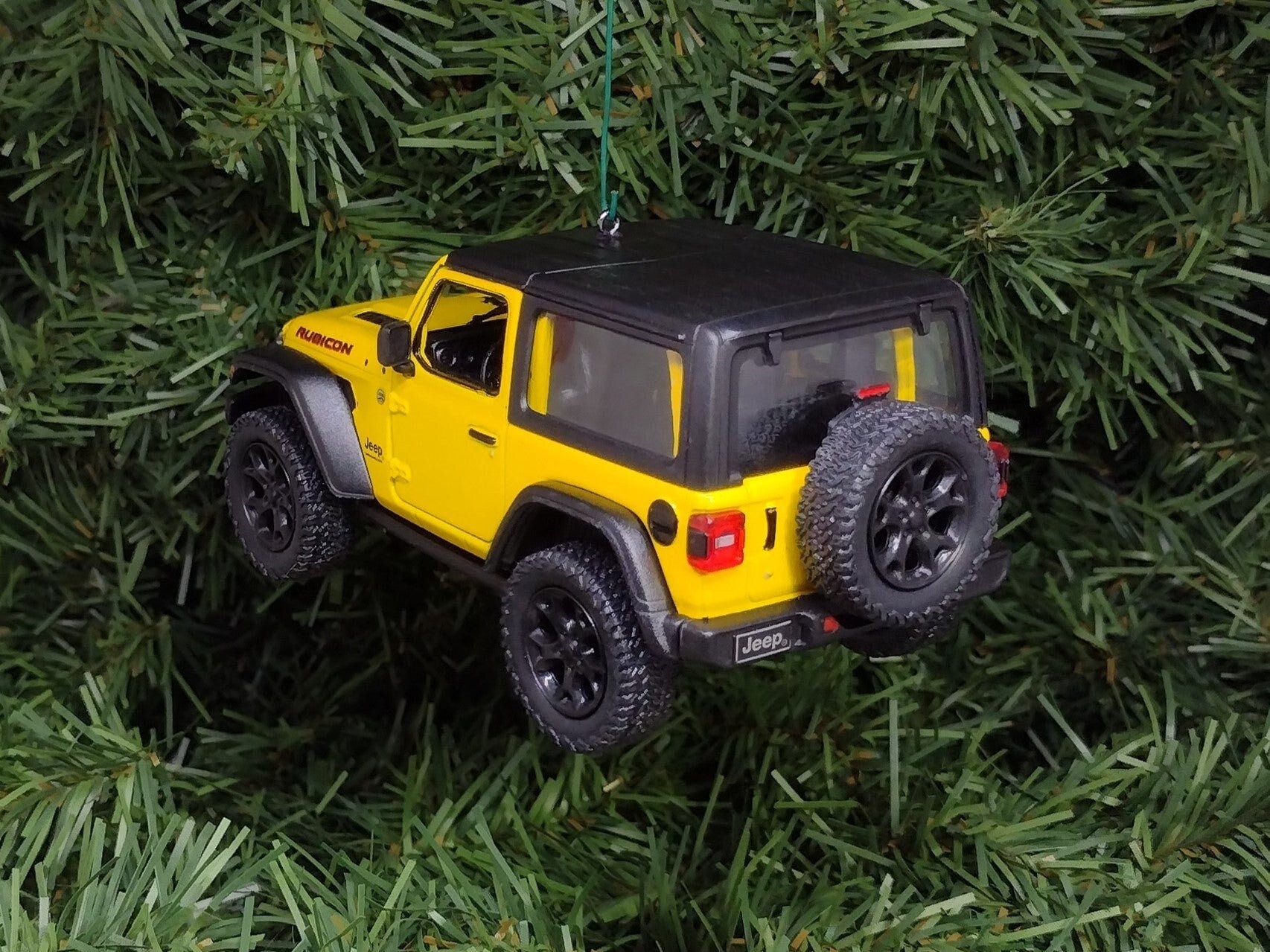 Jeep Wrangler Ornament Christmas Gift Idea Fun Automotive Xmas tree Decoration 5 inches long 2018 yellow