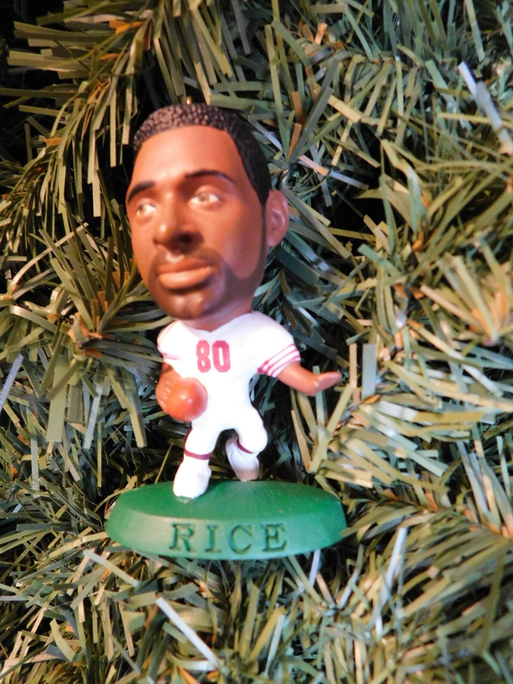 Jerry Rice SAN FRANCISCO 49ERS Christmas tree ornament xmas NFL football figure unique gift idea