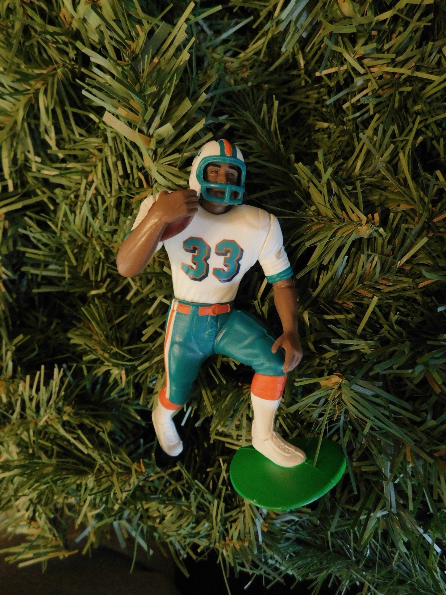 MIAMI DOLPHINS Christmas tree ornament Bob Griese Irving Fryar Kareem Abdul Jabbar NFL football xmas figure unique gift idea