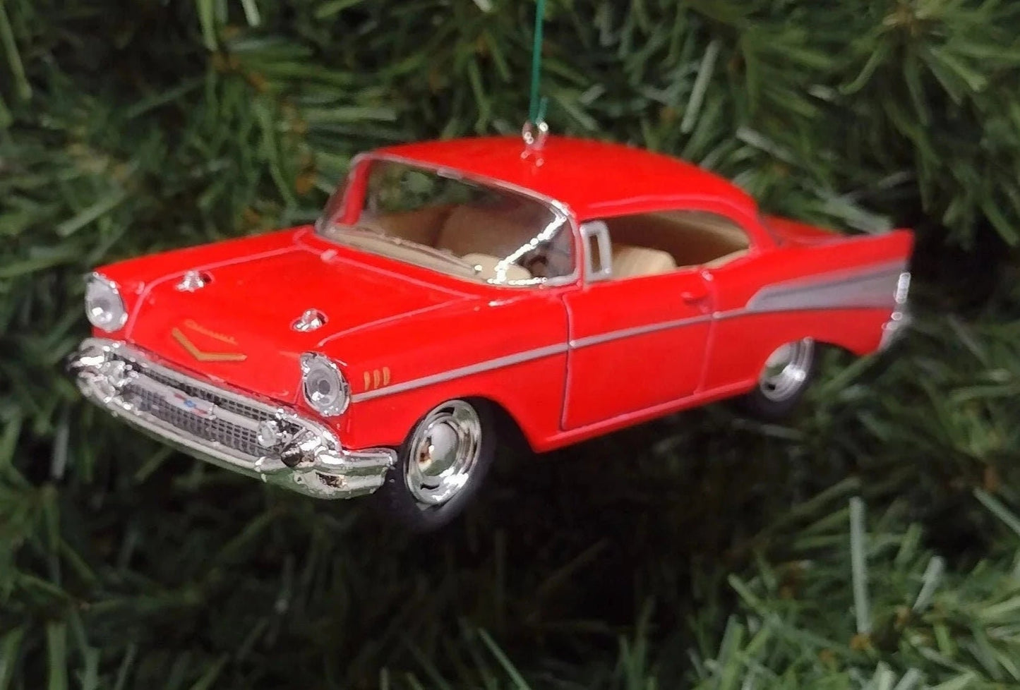 1957 Chevy Bel Air Ornament Christmas Tree Decoration Fun Xmas Gift Idea 5 inches Chevrolet Red