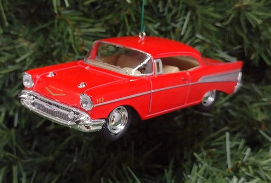 1957 Chevy Bel Air Ornament Christmas Tree Decoration Fun Xmas Gift Idea 5 inches Chevrolet Red