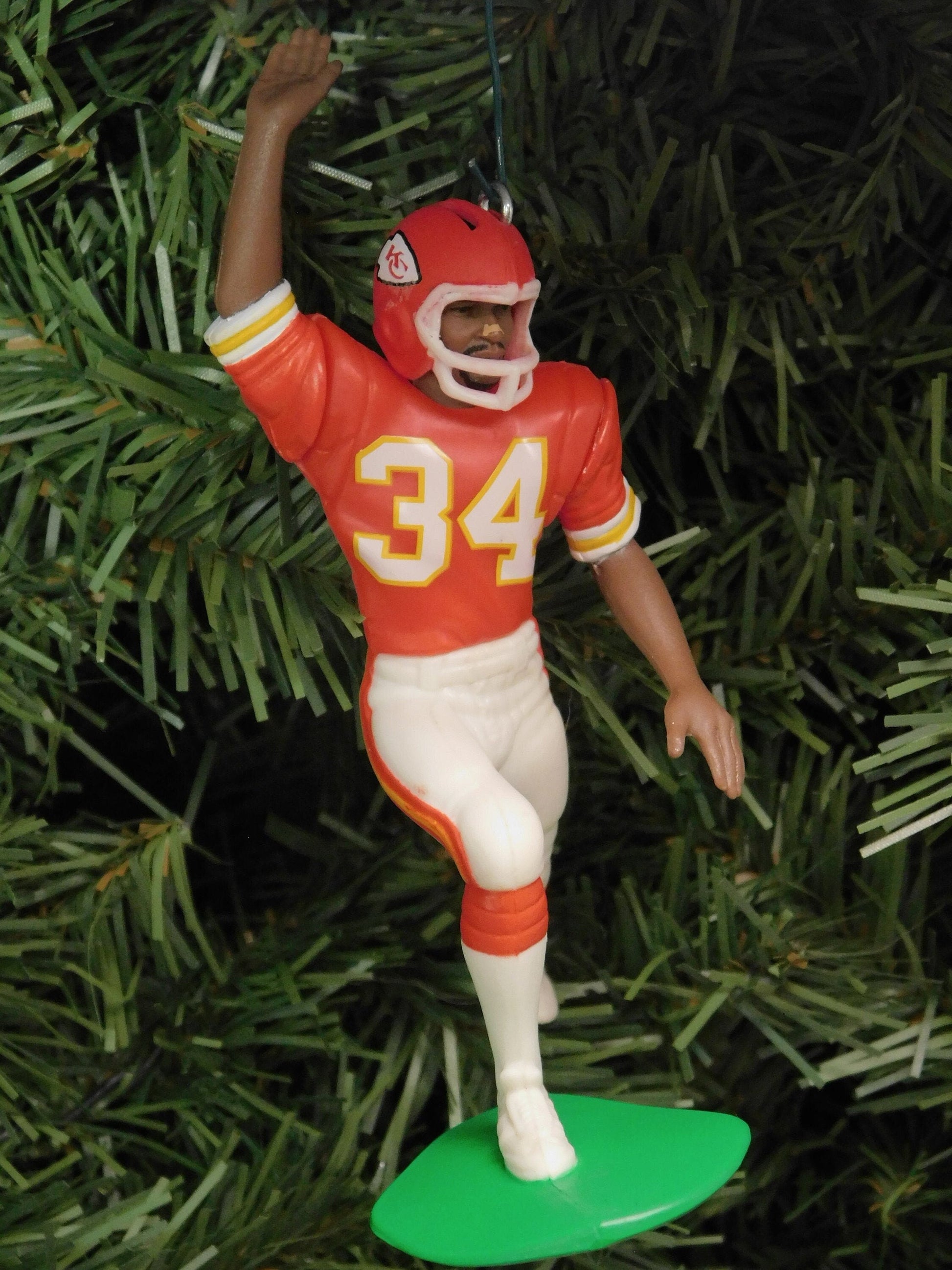 KANSAS CITY CHIEFS Christmas tree ornaments Neil Smith/Dale Carter/Marcus Allen/Elvis Grbac/Willie Davis xmas nfl football figure gift