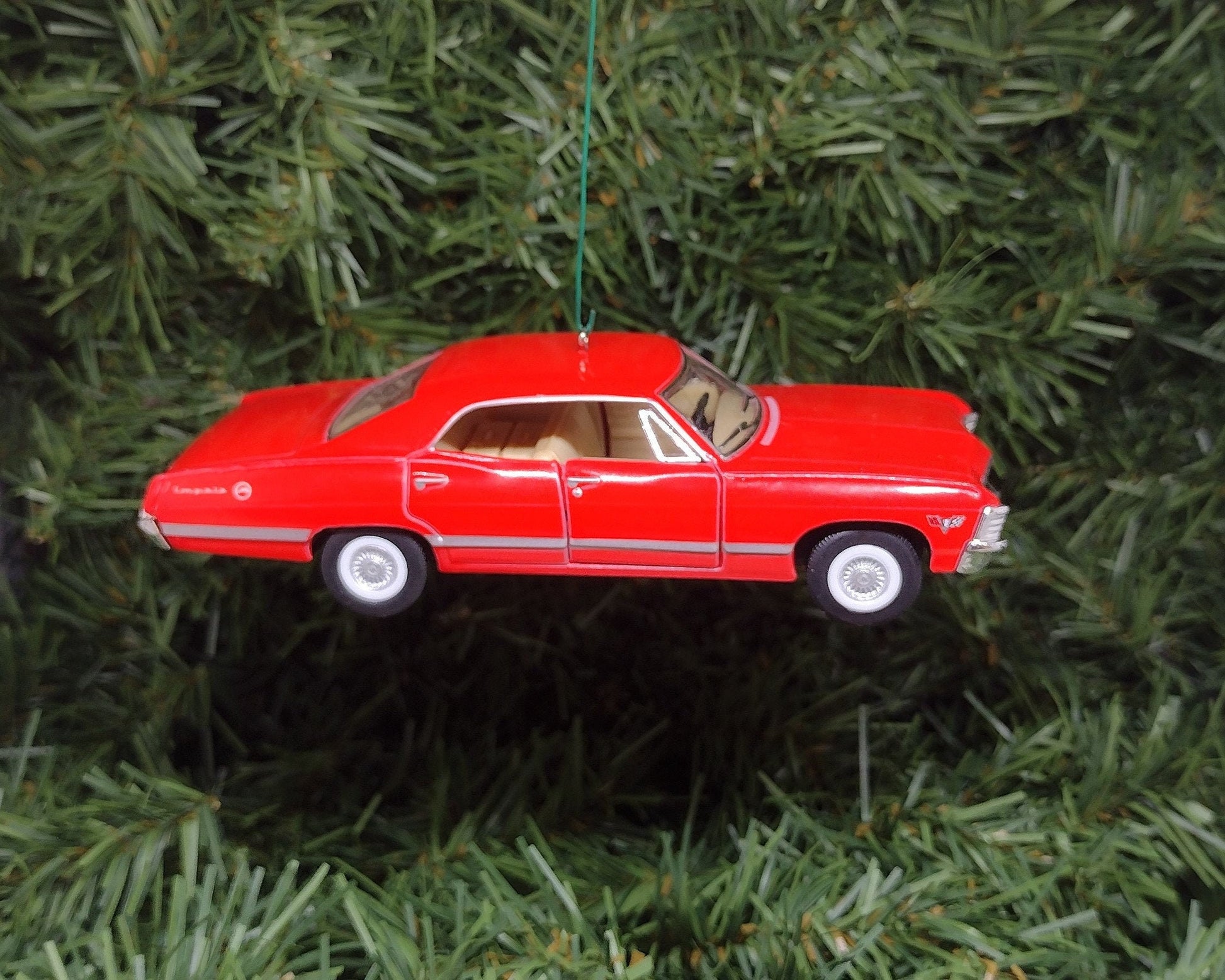 Chevy Impala Ornament Christmas Tree Decoration Fun Automotive Xmas Gift Idea 5 inches long 4 door 1967 Chevrolet