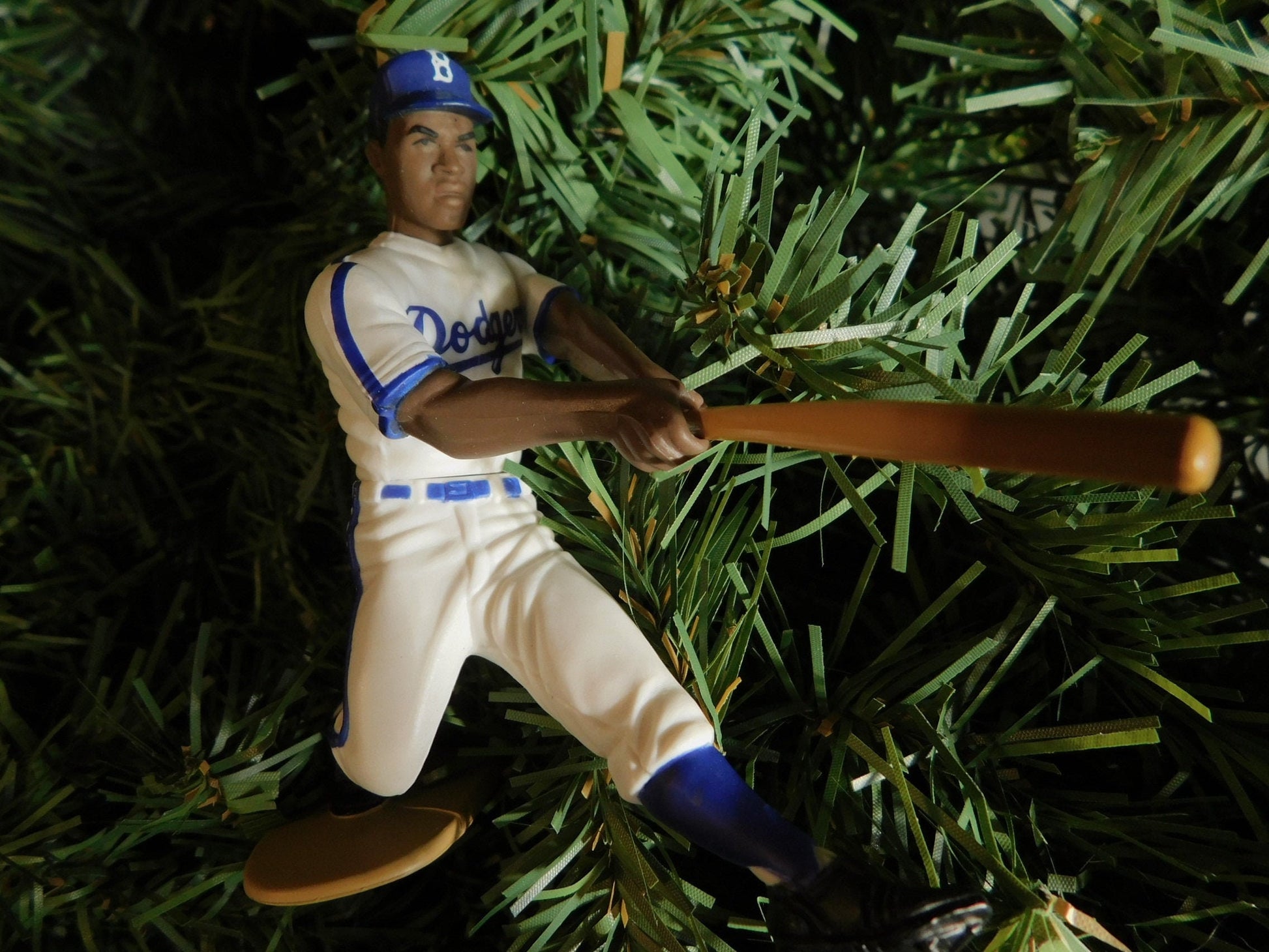 Jackie Robinson BROOKLYN DODGERS Christmas tree ornament MLB baseball xmas figure