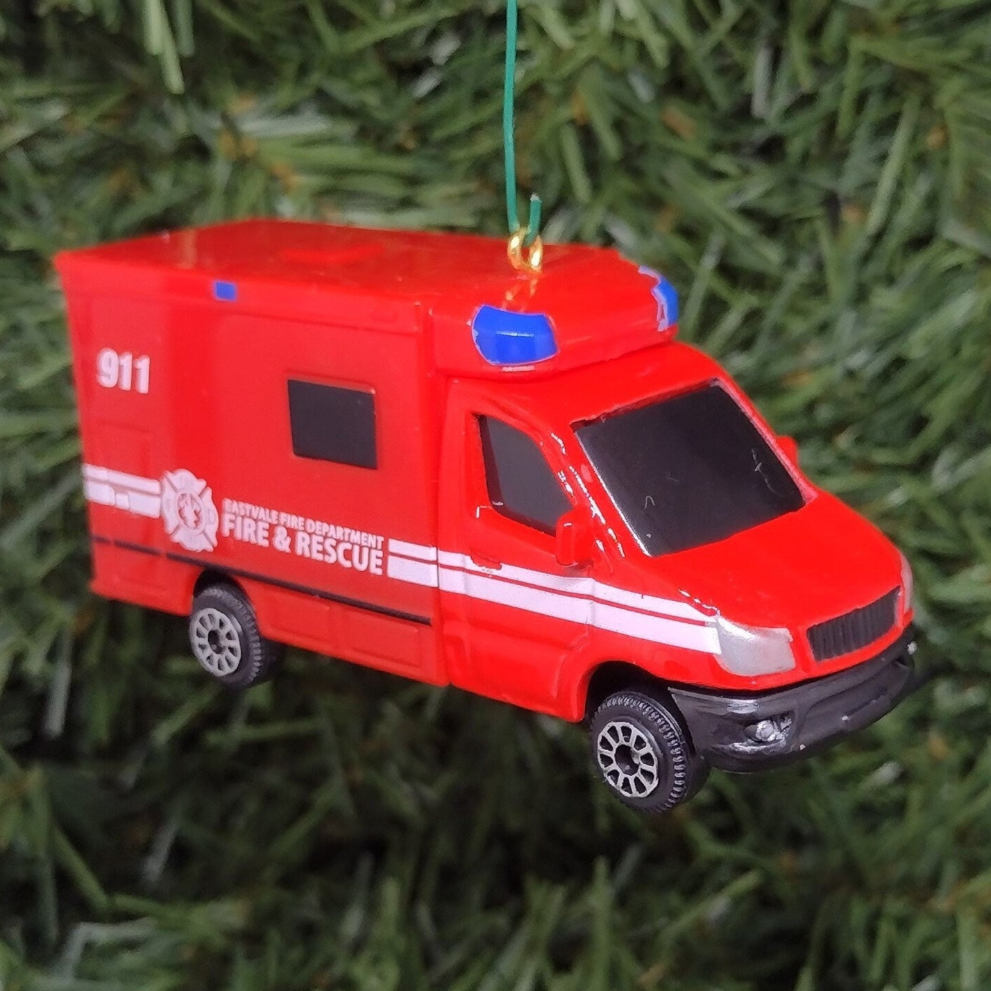 Ambulance Ornament Christmas tree decoration fun automotive gift for car enthusiast or man cave tree First Responder EMT