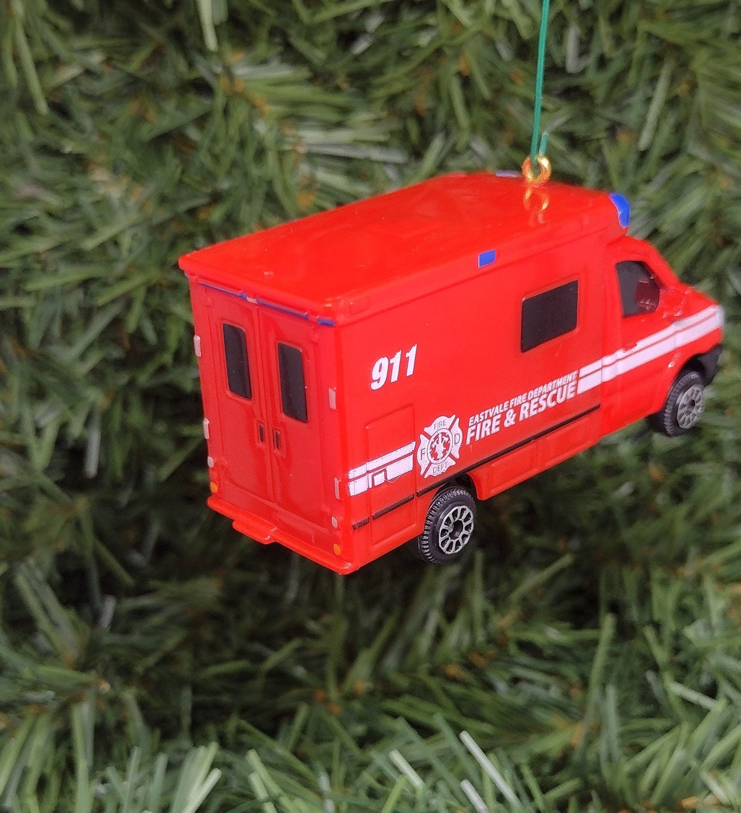 Ambulance Ornament Christmas tree decoration fun automotive gift for car enthusiast or man cave tree First Responder EMT