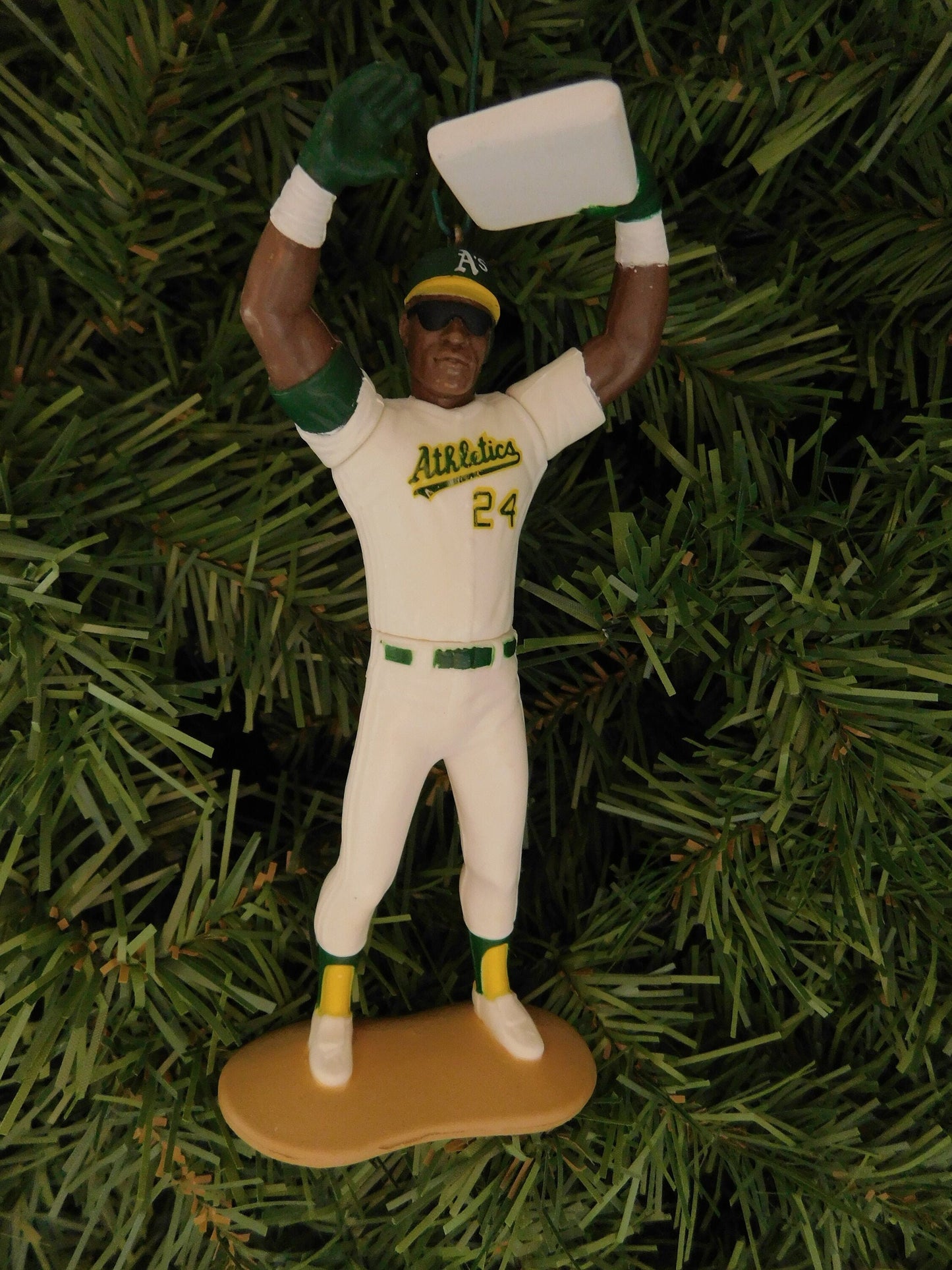 Rickey Henderson OAKLAND ATHLETICS A&#39;s Christmas tree ornament MLB baseball xmas figure unique gift idea