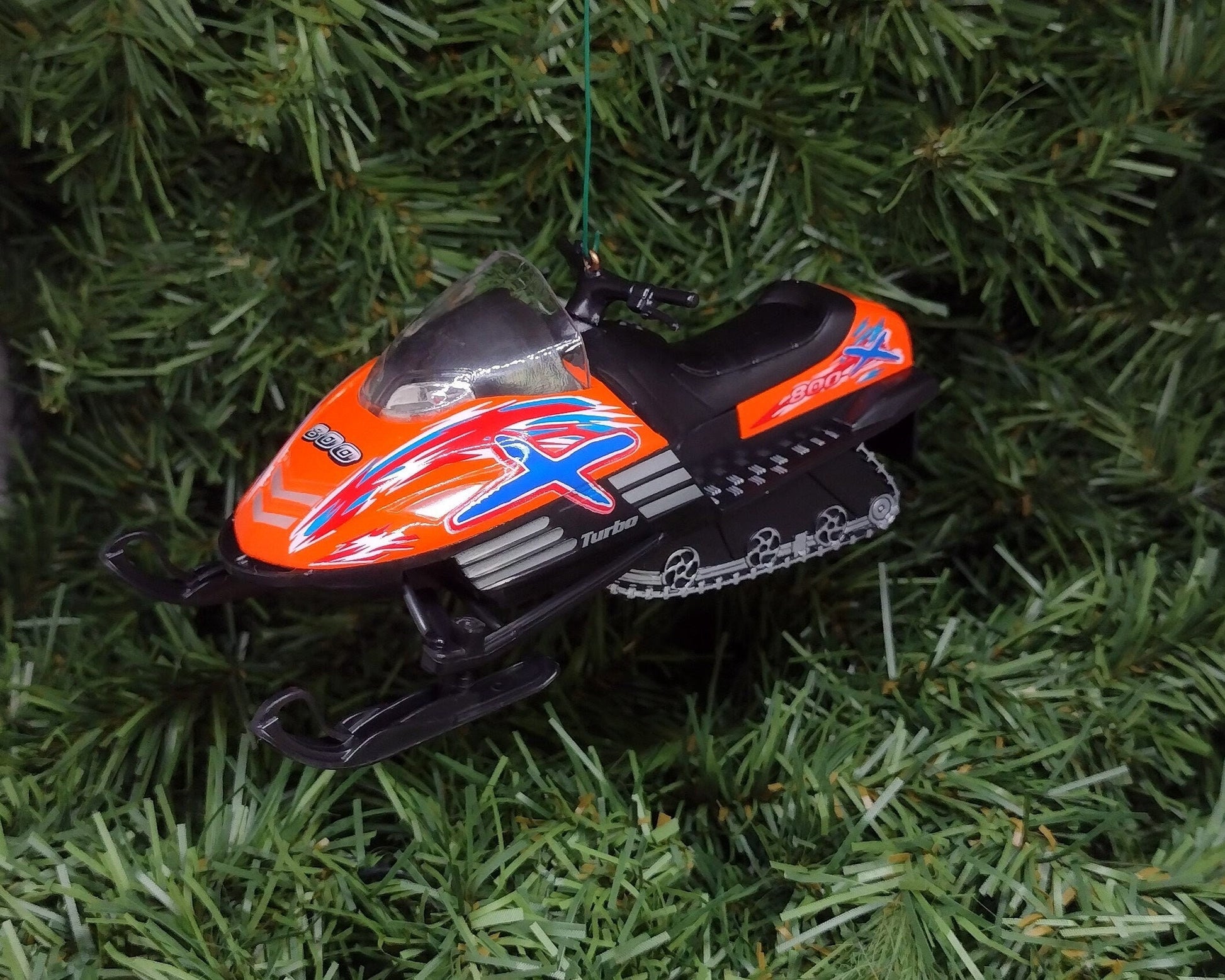 Snowmobile Ornament Christmas Tree Decoration Fun Automotive Xmas Gift Idea 5 inches long snow machine sled