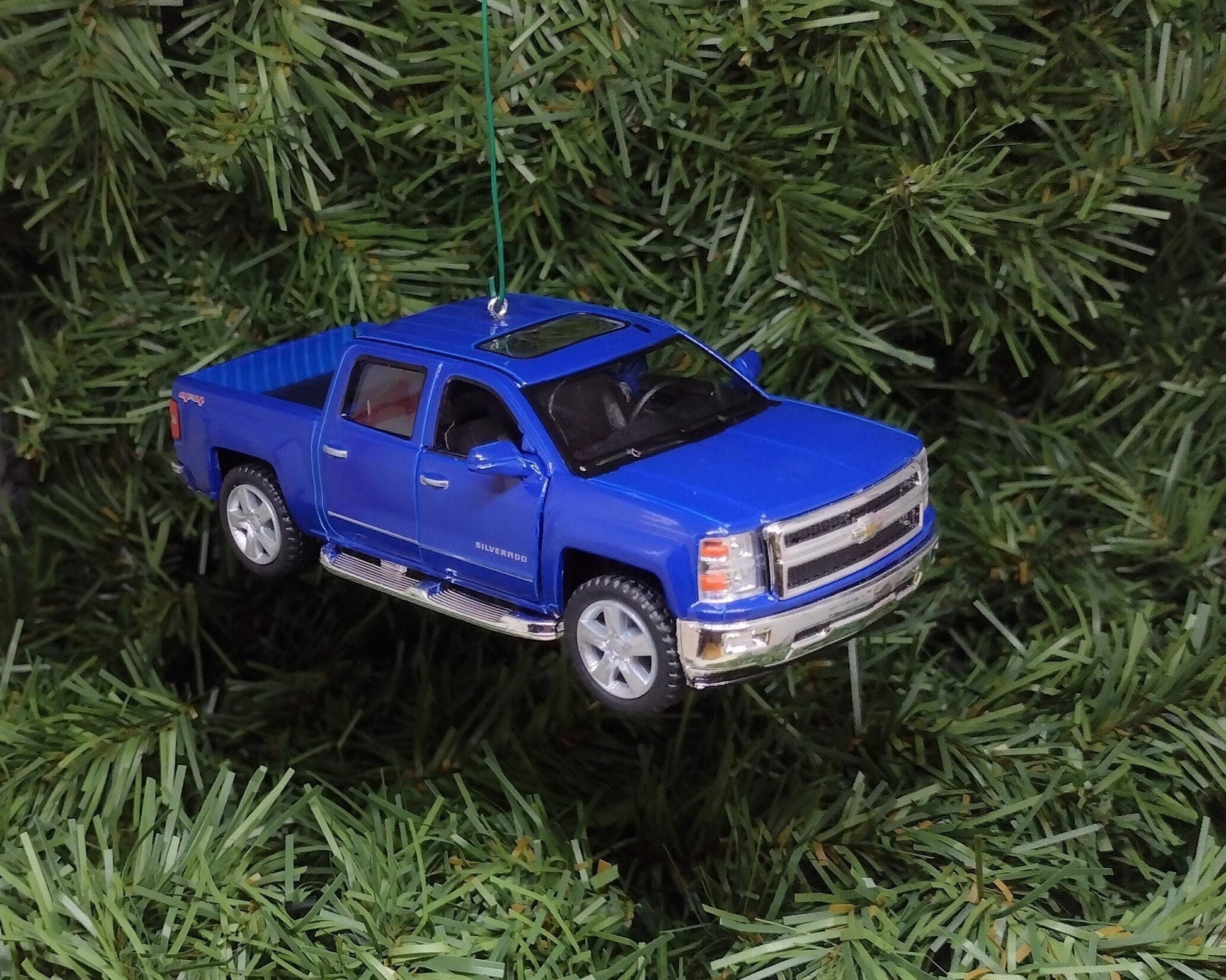 Chevy Silverado Ornament Christmas Tree Decoration Fun Automotive Xmas Gift Idea 5 inches long Chevrolet pickup truck