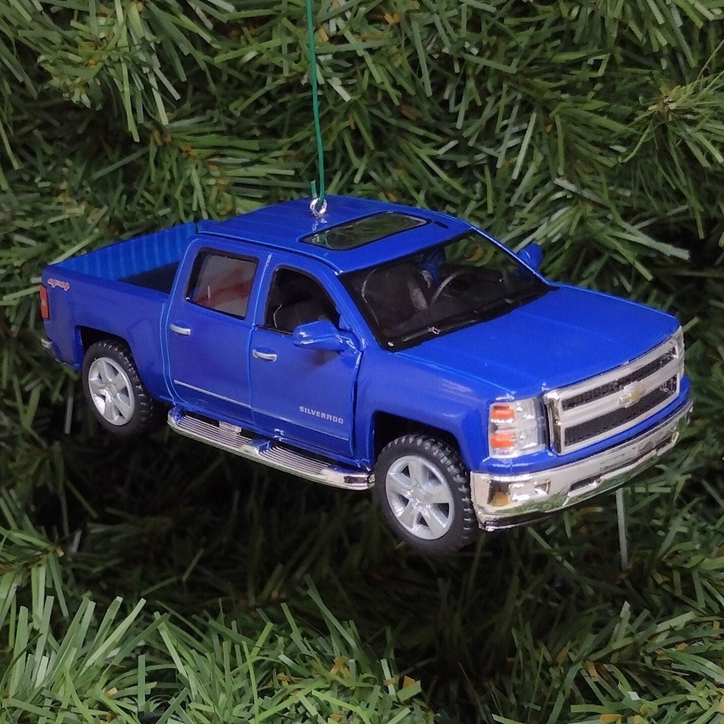 Chevy Silverado Ornament Christmas Tree Decoration Fun Automotive Xmas Gift Idea 5 inches long Chevrolet pickup truck