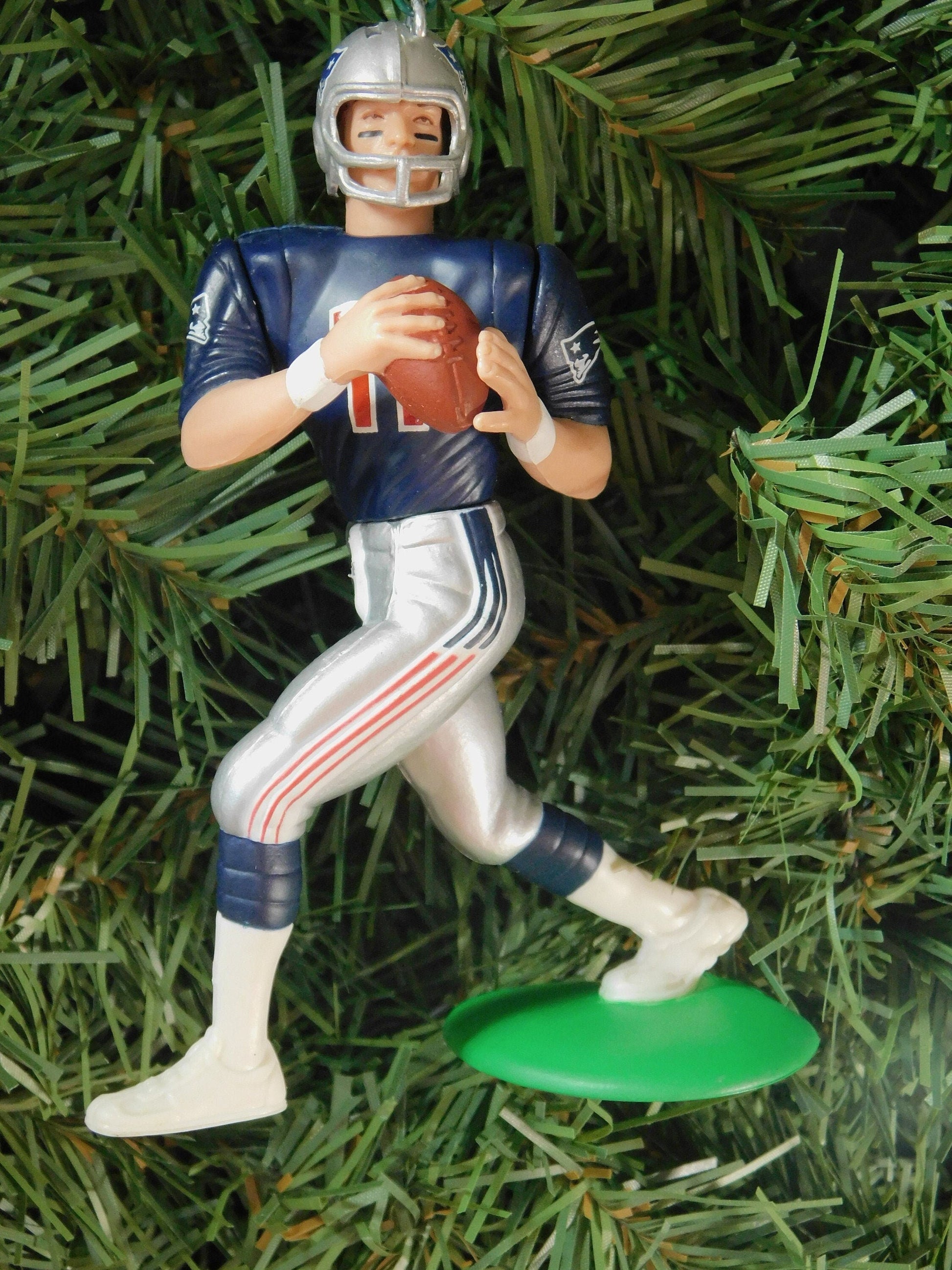 NEW ENGLAND PATRIOTS ornament Christmas tree decoration Drew Bledsoe nfl football figure unique Xmas gift idea