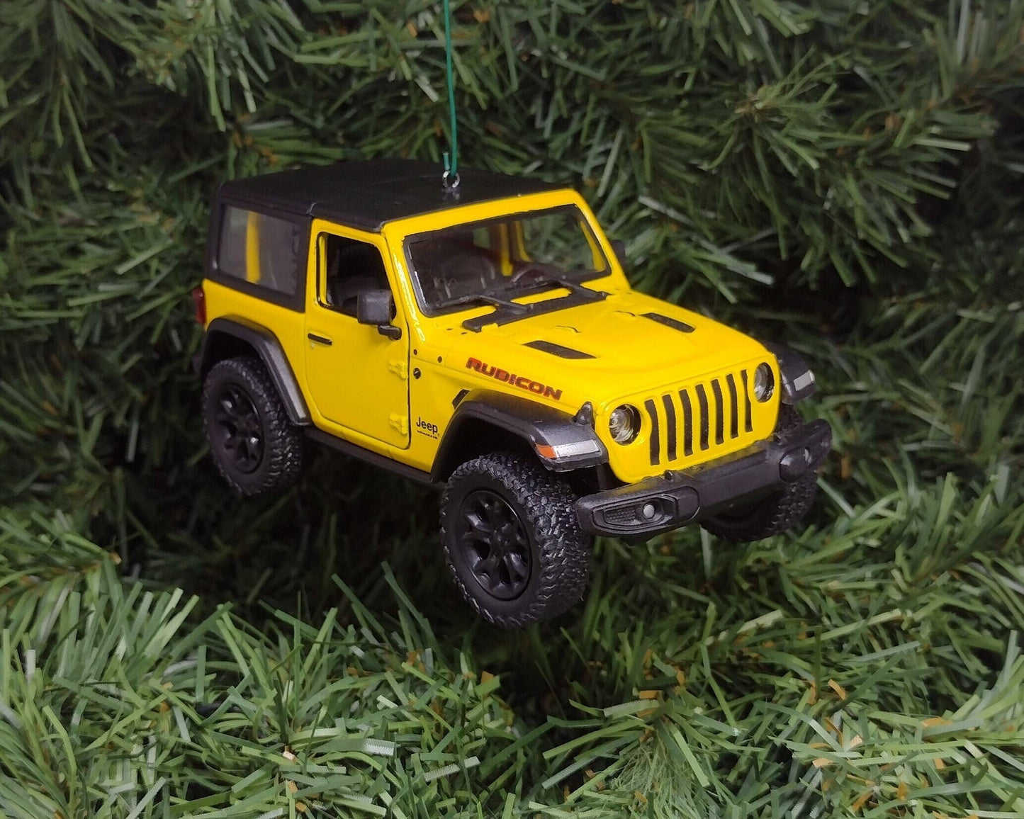 Jeep Wrangler Ornament Christmas Gift Idea Fun Automotive Xmas tree Decoration 5 inches long 2018 yellow