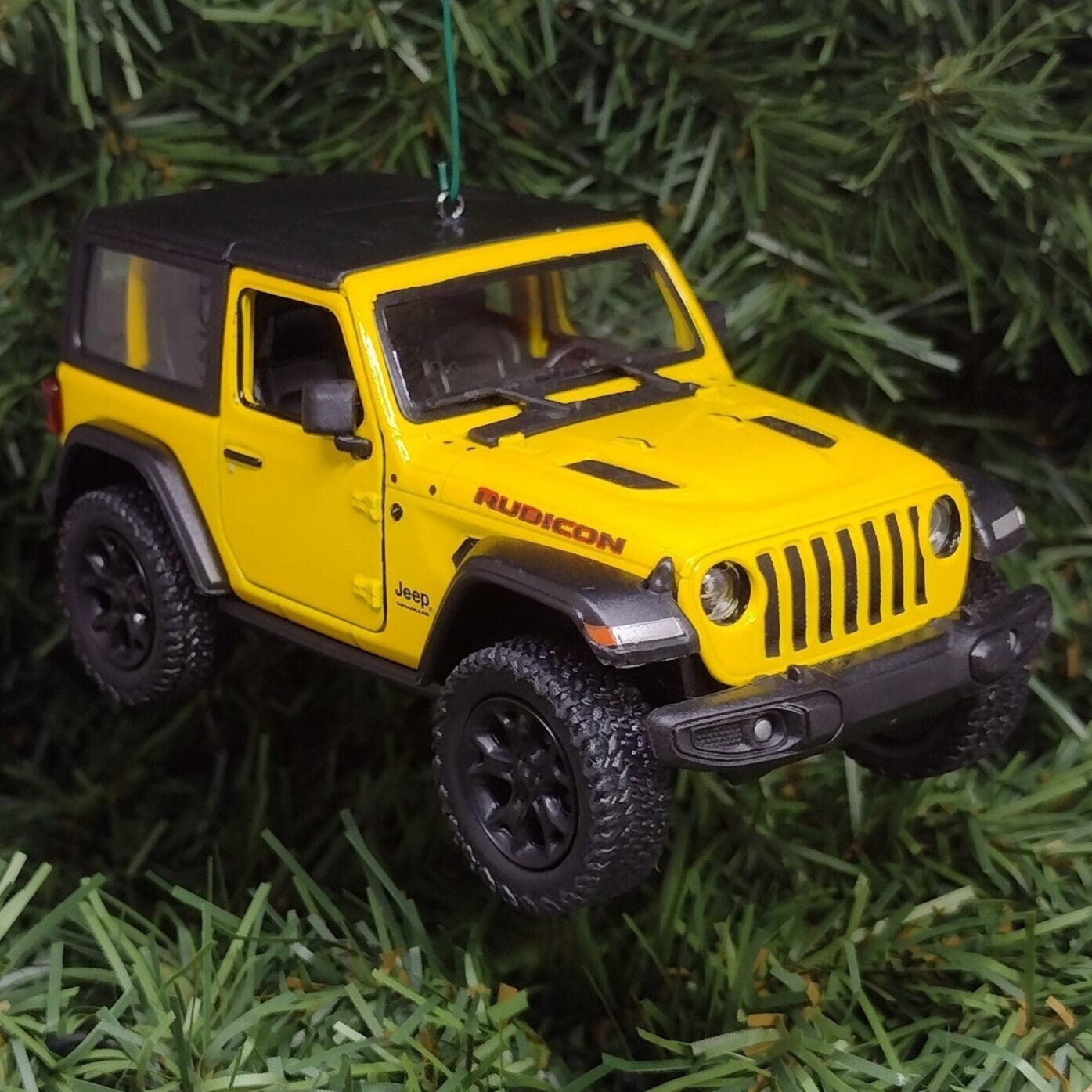 Jeep Wrangler Ornament Christmas Gift Idea Fun Automotive Xmas tree Decoration 5 inches long 2018 yellow