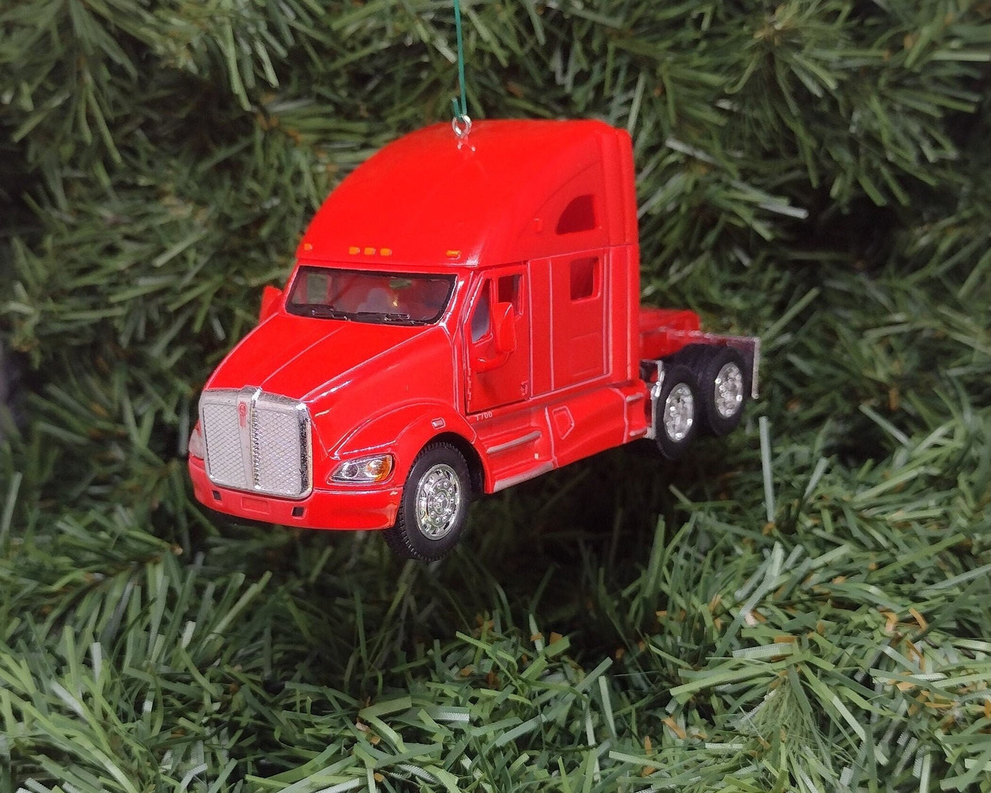 Kenworth Big Rig Ornament Christmas Gift Idea Fun Automotive Xmas tree Decoration 5 inches long Semi Tractor T-700