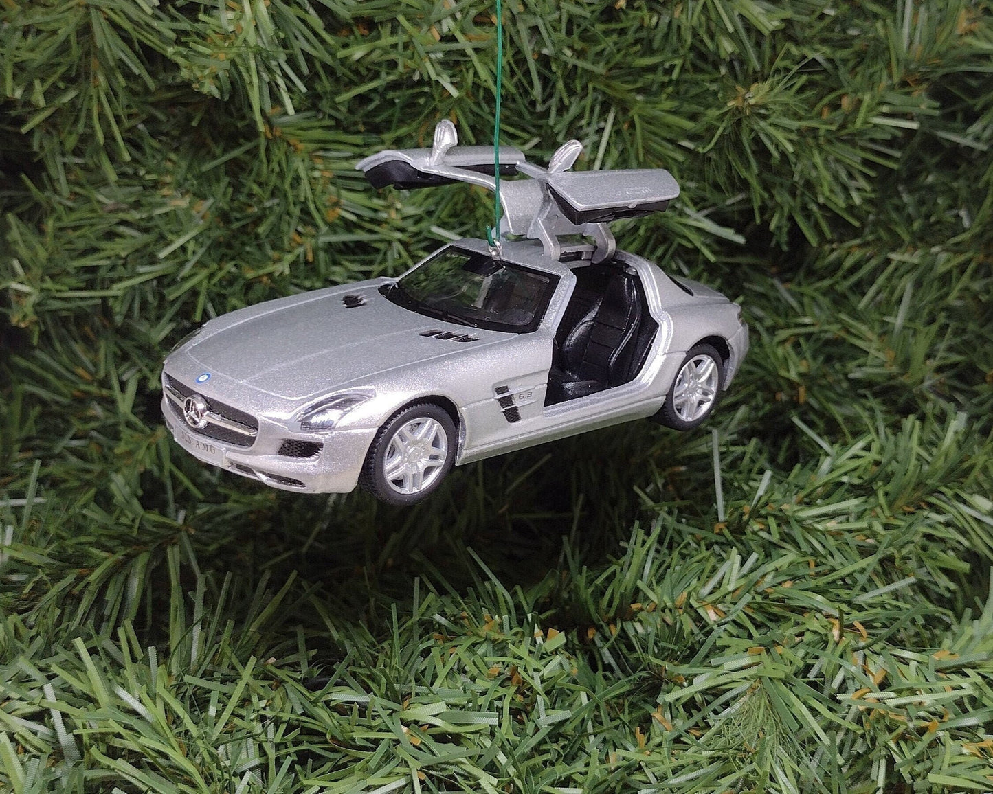 Mercedes SLS AMG Ornament Christmas Tree Decoration Fun Automotive Xmas Gift Idea 5 inches long 2010-2015