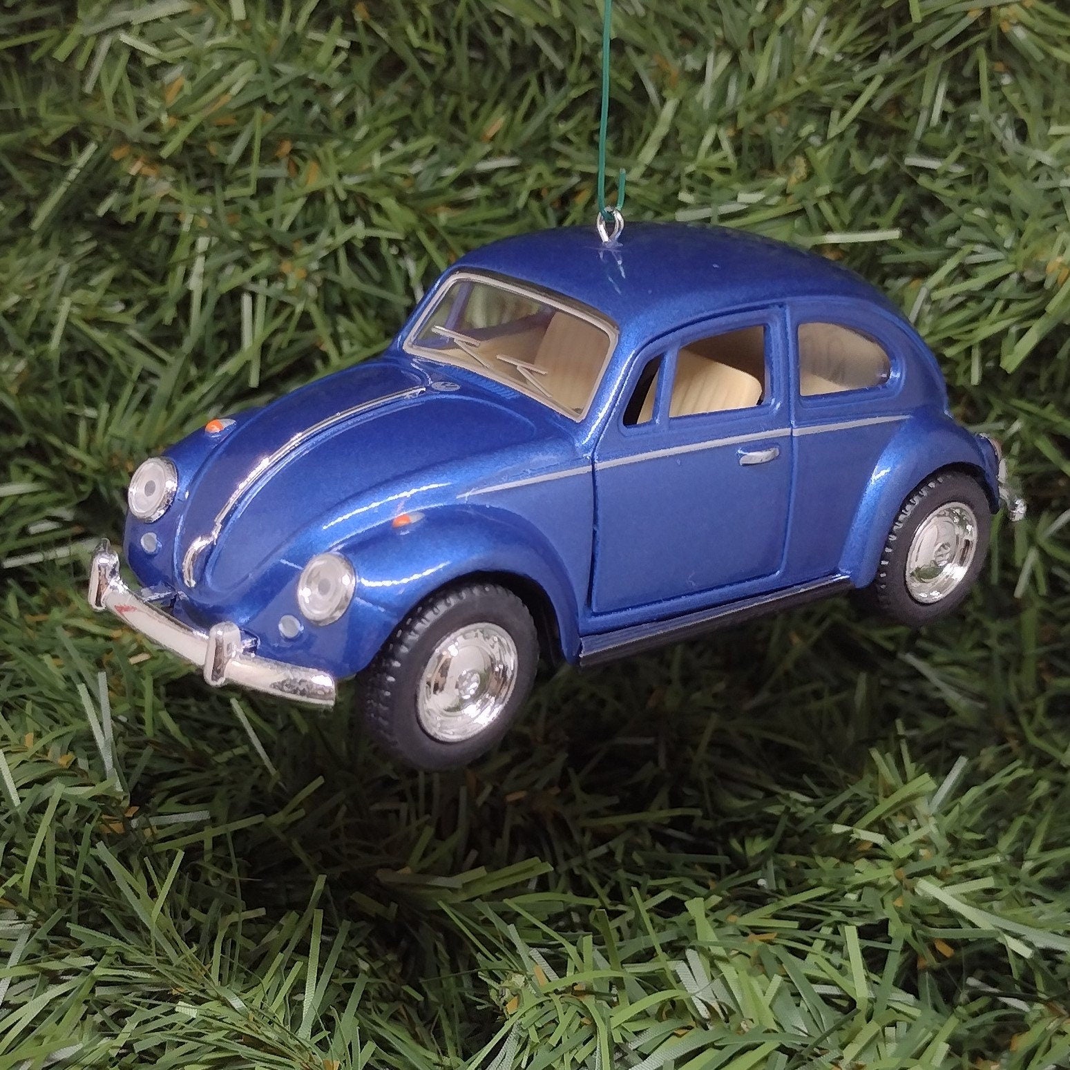 VW Beetle 1967 Ornament Christmas tree decoration Unique gift idea Volkswagen fun Xmas present 5 inch blue