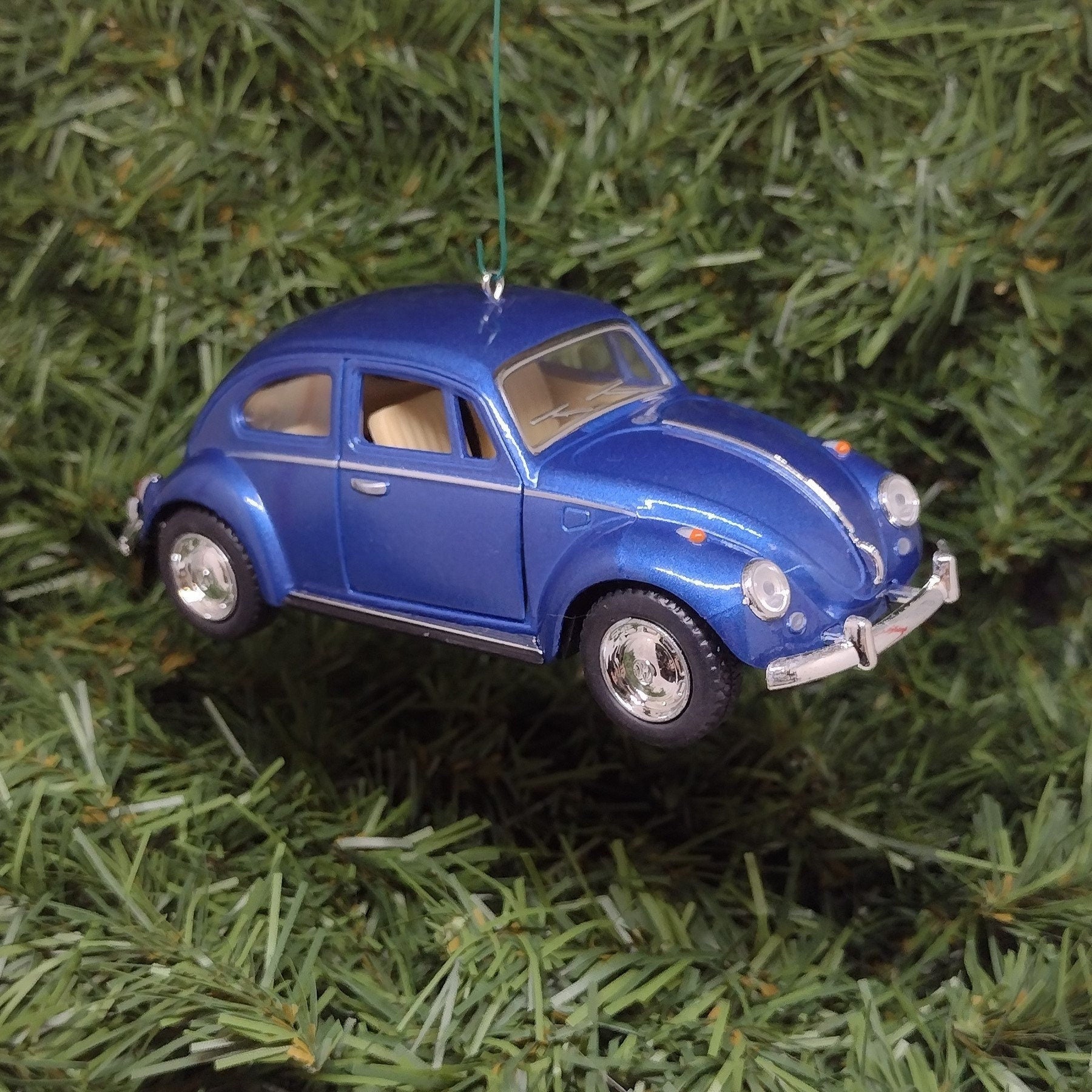 VW Beetle 1967 Ornament Christmas tree decoration Unique gift idea Volkswagen fun Xmas present 5 inch blue