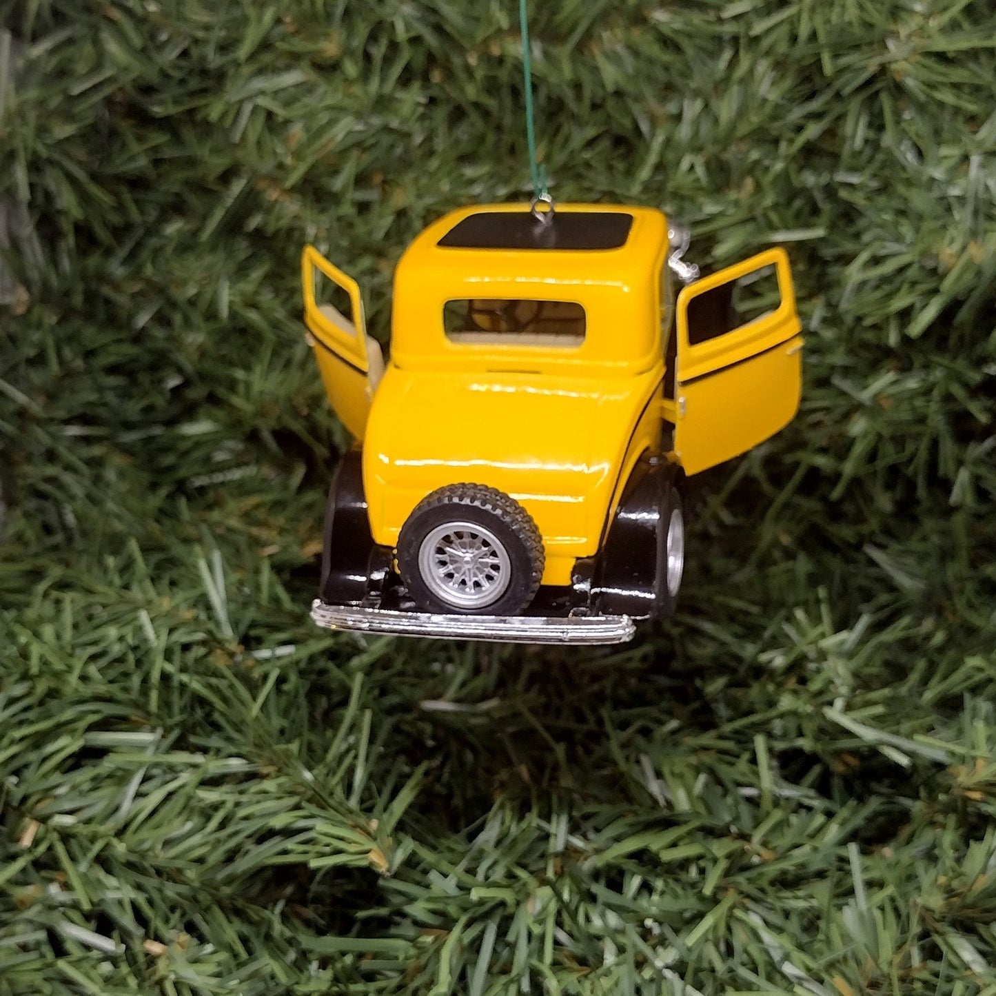 1932 FORD Ornament 3 Window Coupe Christmas Tree Decoration Unique Xmas Gift Idea 5 inches long yellow