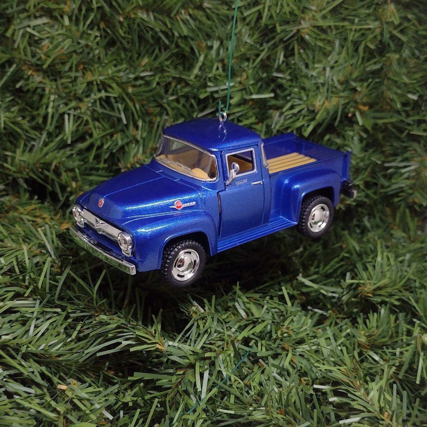 FORD F-100 Truck Ornament 1956 Christmas Tree Decoration Unique Xmas Gift Idea 5 inches long 1953 1954 1955 F100 pickup truck blue