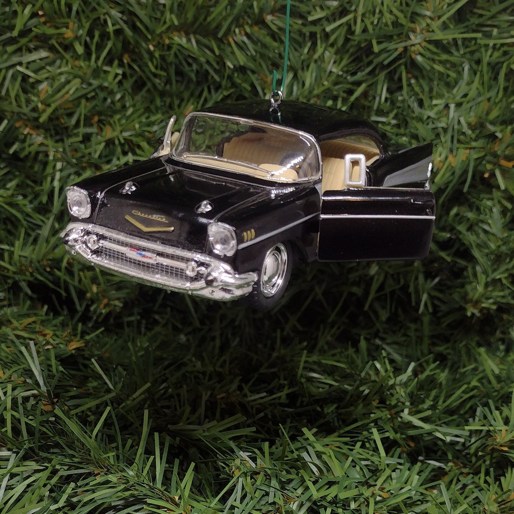 1957 Chevy Bel Air Ornament Christmas Tree Decoration Fun Xmas Gift Idea 5 inches Black Chevrolet Belair