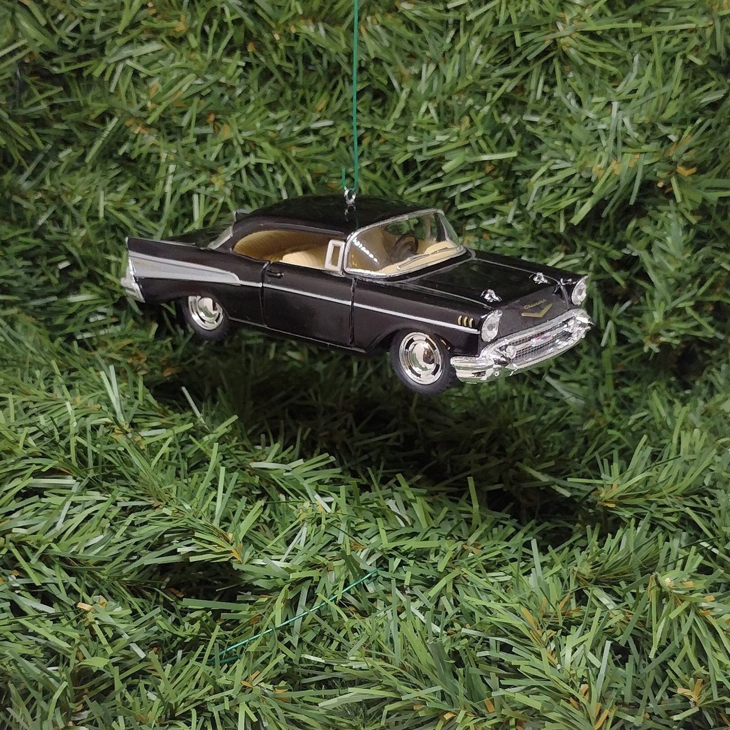 1957 Chevy Bel Air Ornament Christmas Tree Decoration Fun Xmas Gift Idea 5 inches Black Chevrolet Belair