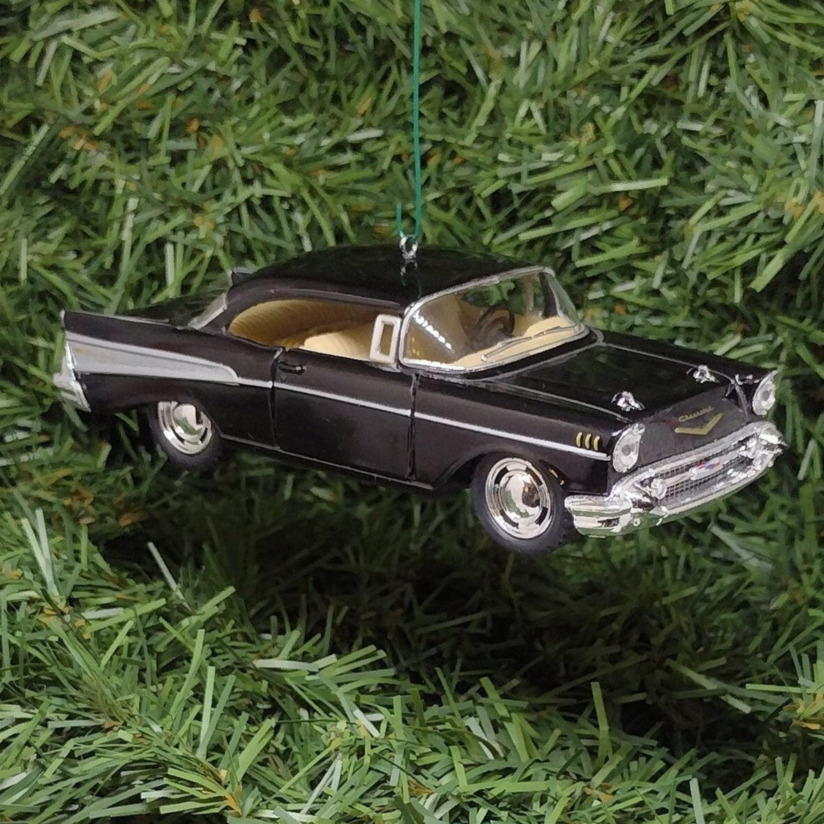 1957 Chevy Bel Air Ornament Christmas Tree Decoration Fun Xmas Gift Idea 5 inches Black Chevrolet Belair