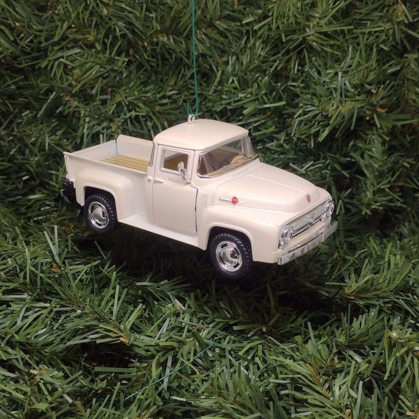 FORD F-100 Truck Ornament 1956 Christmas Tree Decoration Unique Xmas Gift Idea 5 inches long 1953 1954 1955 F100 pickup truck white