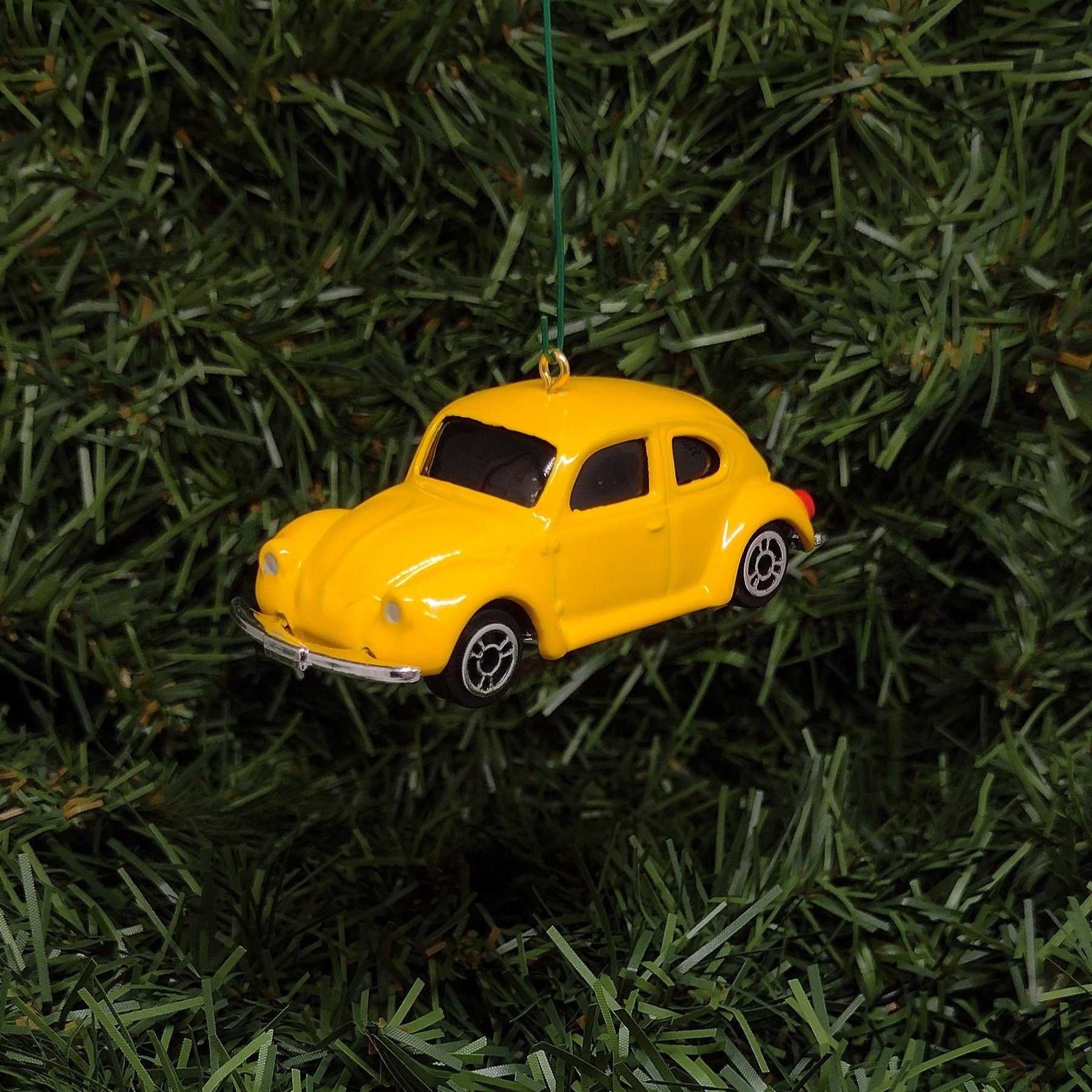 VW Beetle Christmas tree ornament fun automotive gift for car enthusiast /man cave tree Yellow classic Volkswagen unique xmas idea