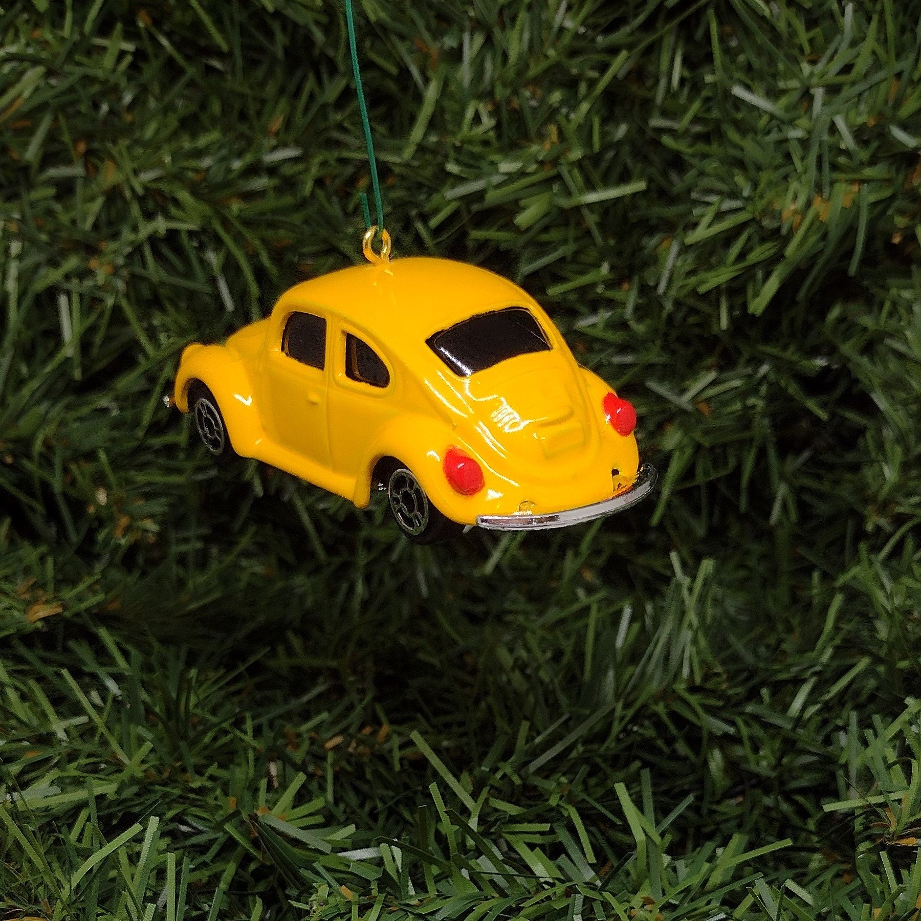 VW Beetle Christmas tree ornament fun automotive gift for car enthusiast /man cave tree Yellow classic Volkswagen unique xmas idea