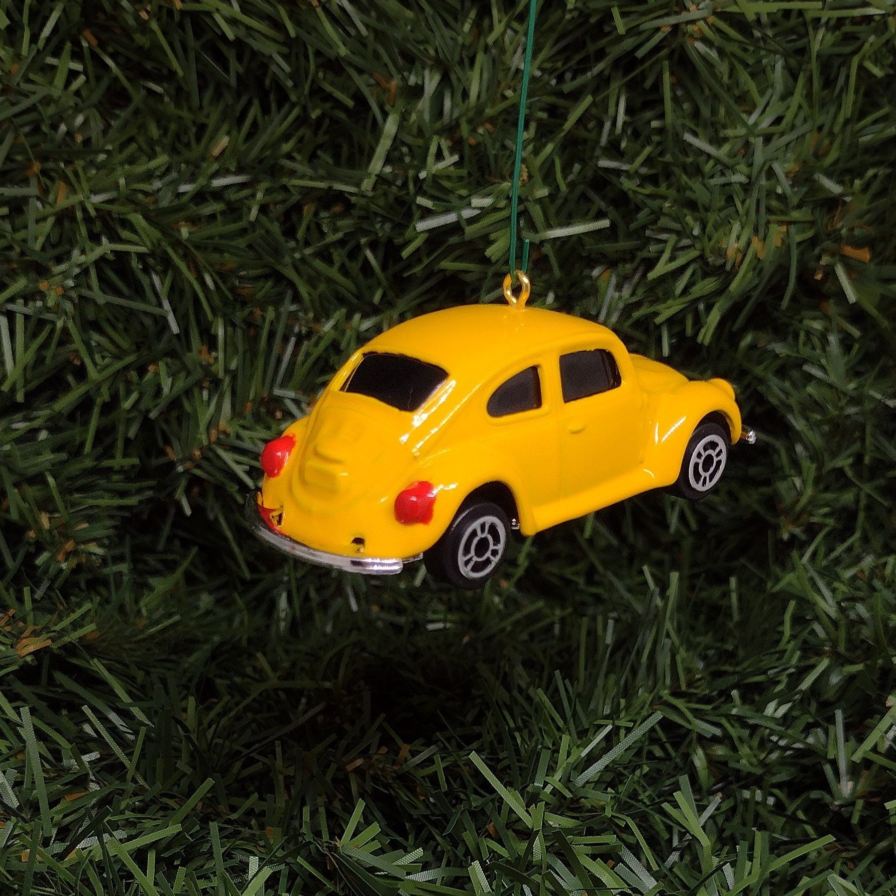 VW Beetle Christmas tree ornament fun automotive gift for car enthusiast /man cave tree Yellow classic Volkswagen unique xmas idea