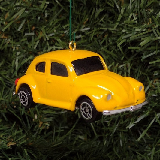 VW Beetle Christmas Ornament Gift Idea Yellow Classic Volkswagen Xmas Tree Decoration Licensed