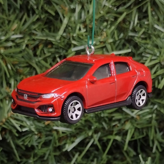 HONDA CIVIC Christmas Ornament 2017 Hatchback Unique Gift Idea 2016-2021 Red Blue