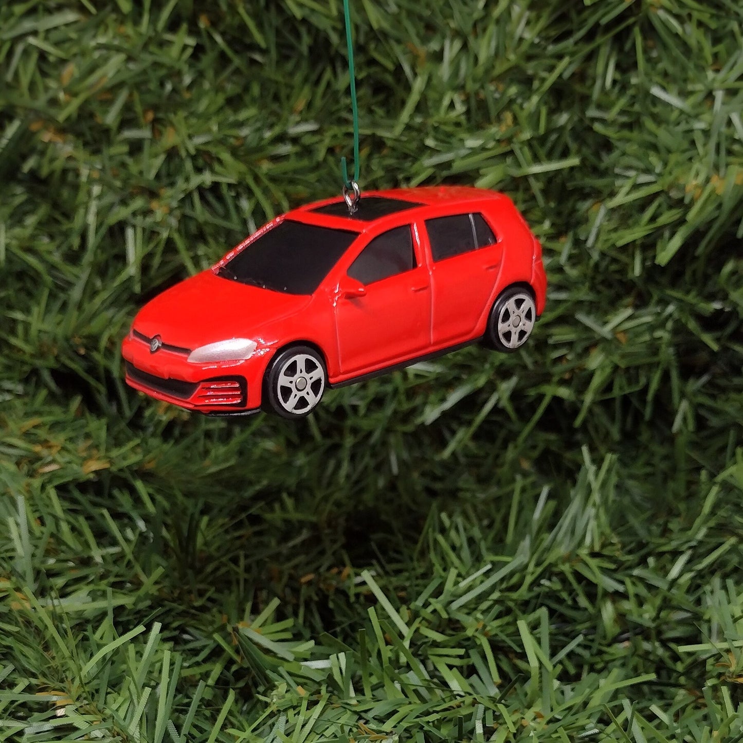 VW Golf GTI Ornament Christmas Gift Idea Red Volkswagen Automotive Present for Car Enthusiast Unique Xmas Tree Decoration 3 inch