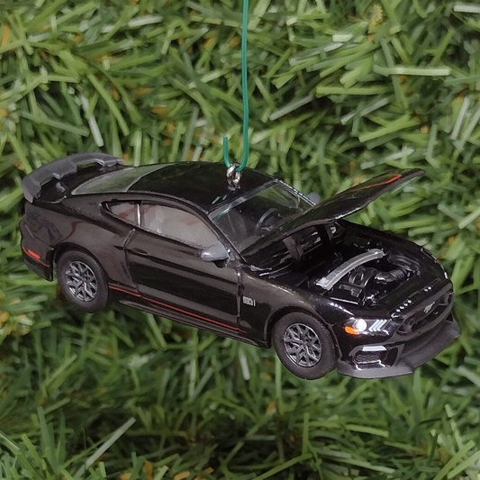Ford Mustang Ornament 2022 Mach 1 Christmas Gift Xmas Tree Decoration Great Detail Shadow Black