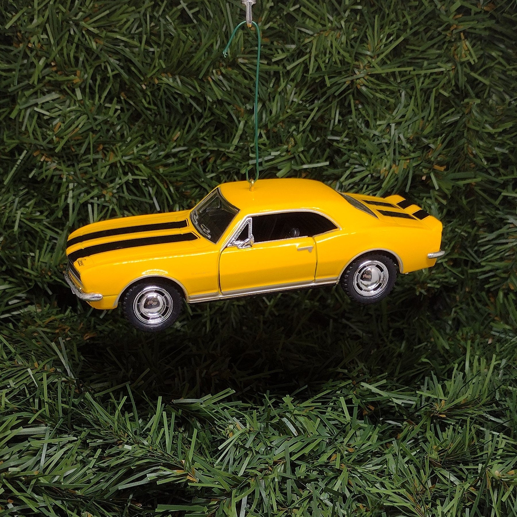 1967 Chevy Camaro Ornament Christmas Tree Decoration Fun Automotive Unique Xmas Gift Idea 5 inches long Yellow Chevrolet 1968 1969